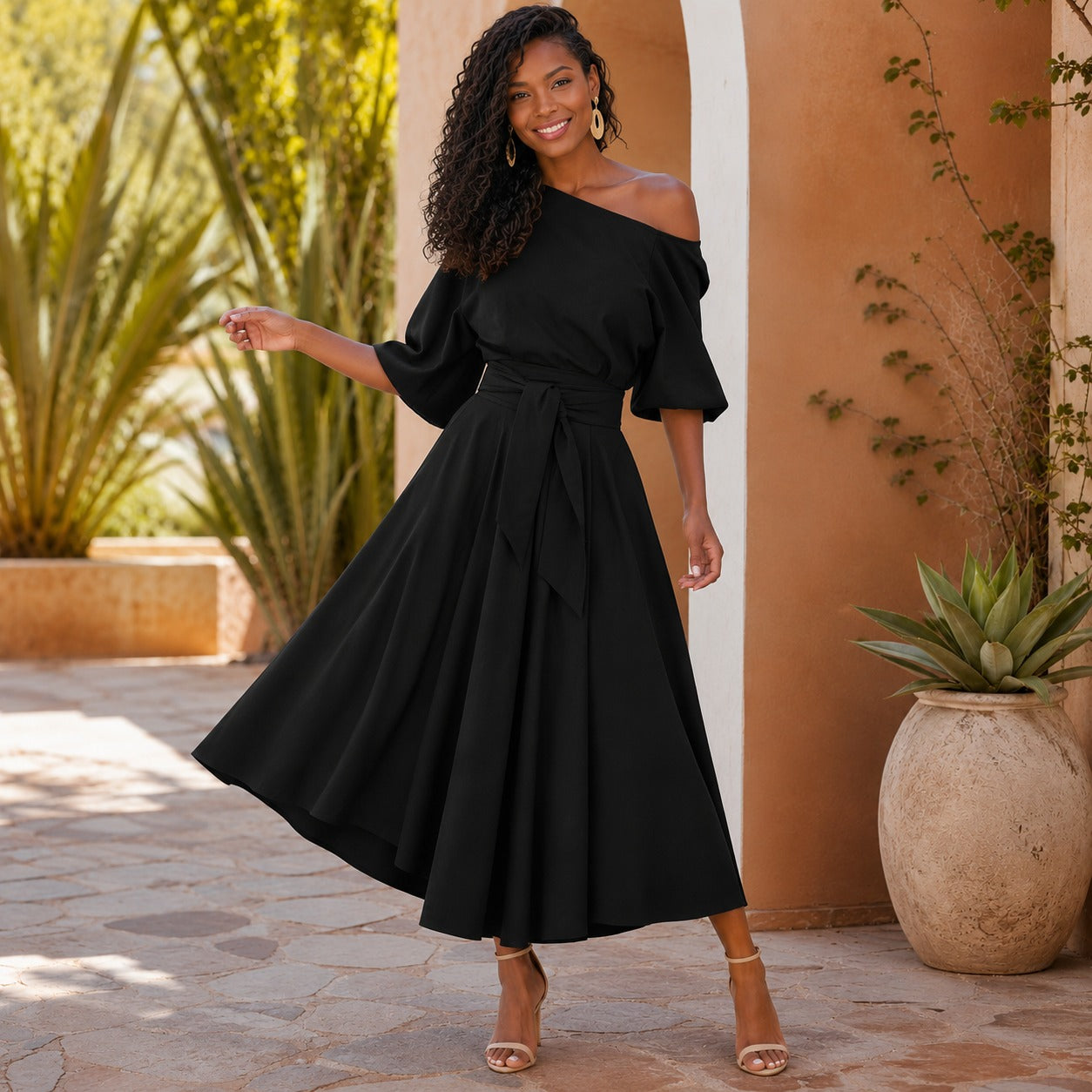 Verona Belle™ Kleid mit Vielseitigem Ausschnitt und Eleganter Taillenbindung