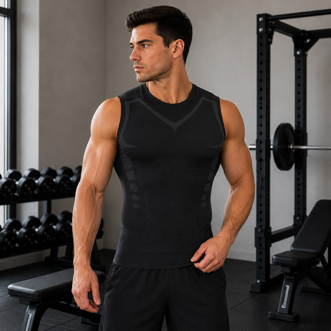 Spartan™ Formendes Kompressionshemd aus Atmungsaktivem Gewebe mit Ionischer Technologie