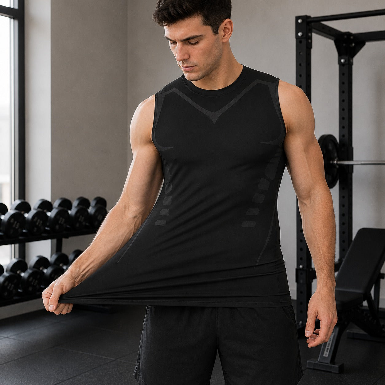 Spartan™ Formendes Kompressionshemd aus Atmungsaktivem Gewebe mit Ionischer Technologie