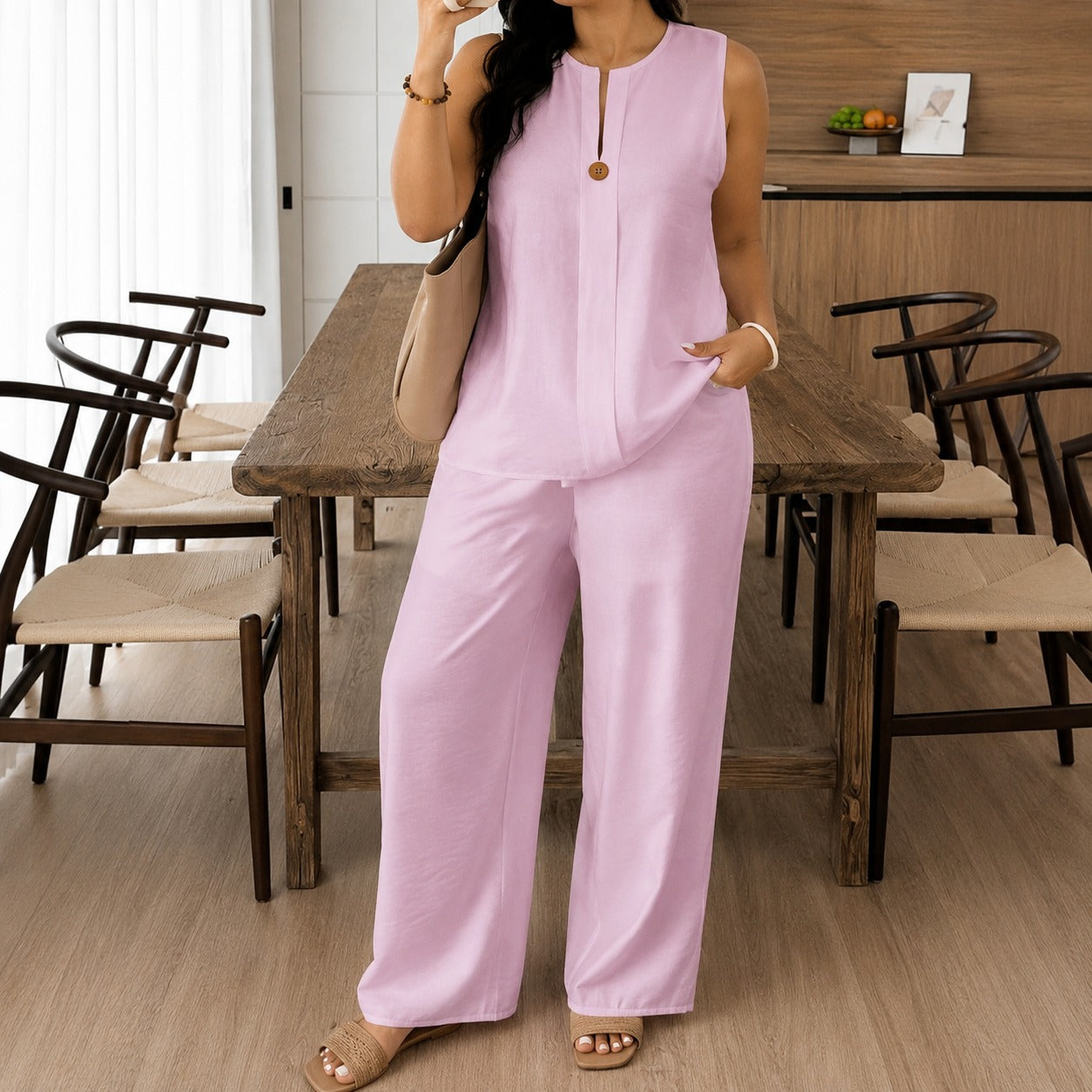 Viola™ Set aus Baumwoll-Leinen mit Minimalistischem Design