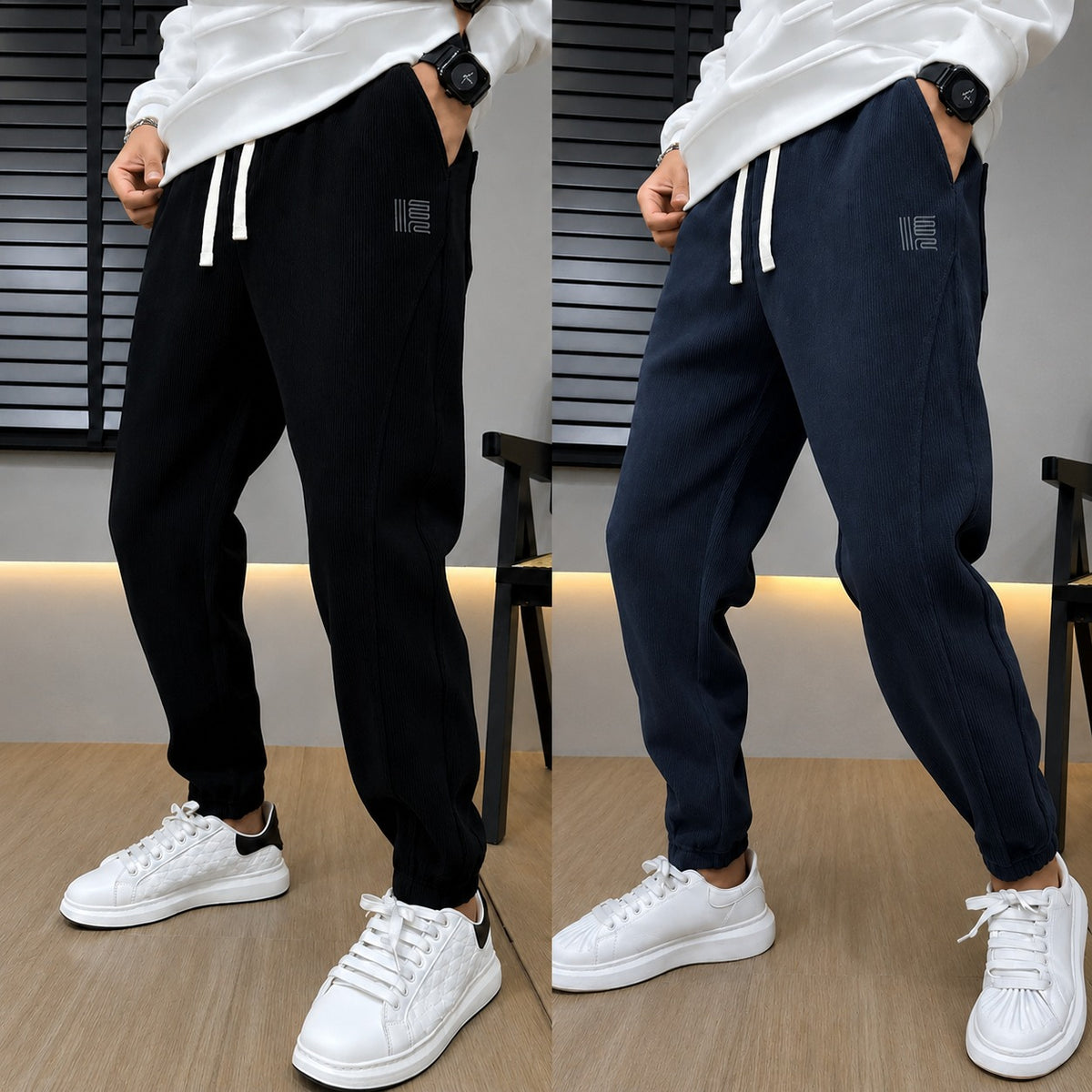 Hose Arvid™ mit gerippter Struktur, Kordelzug und elastischen Bündchen