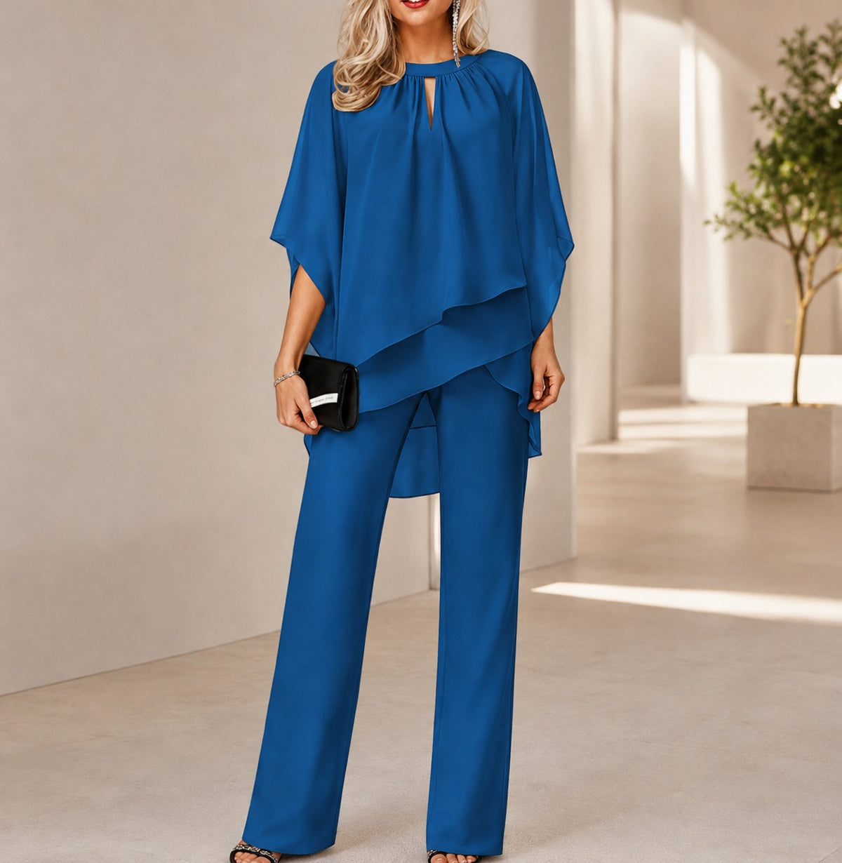 Set Celinne™ mit Mullet-Bluse und gerade geschnittener Hose / Ein kompletter Look für besondere Anlässe