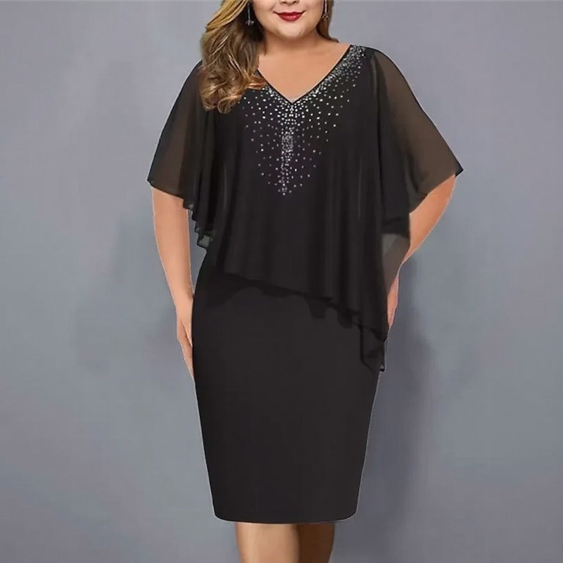 Kleid Maresse™ mit Asymmetrischer Überlage und Funkelnden Applikationen