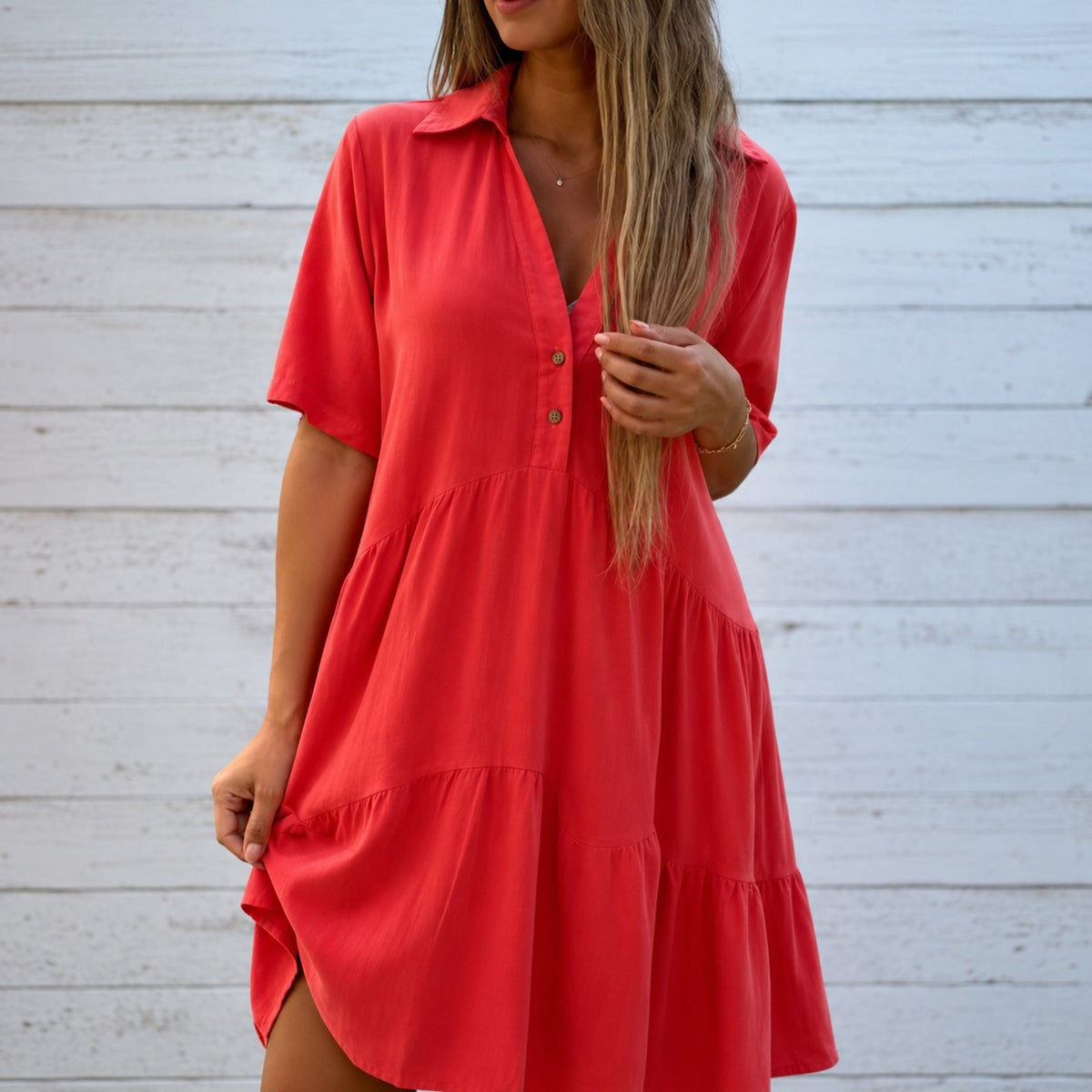Kleid Elisabeth™  mit Hemdkragen und lockerer Passform