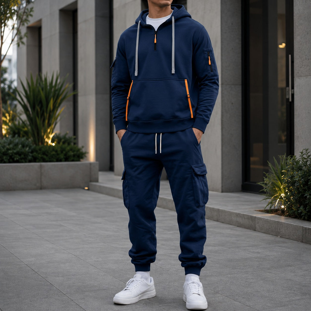 Set Drevon™ mit Hoodie mit Utility-Taschen und Cargo-Joggerhose
