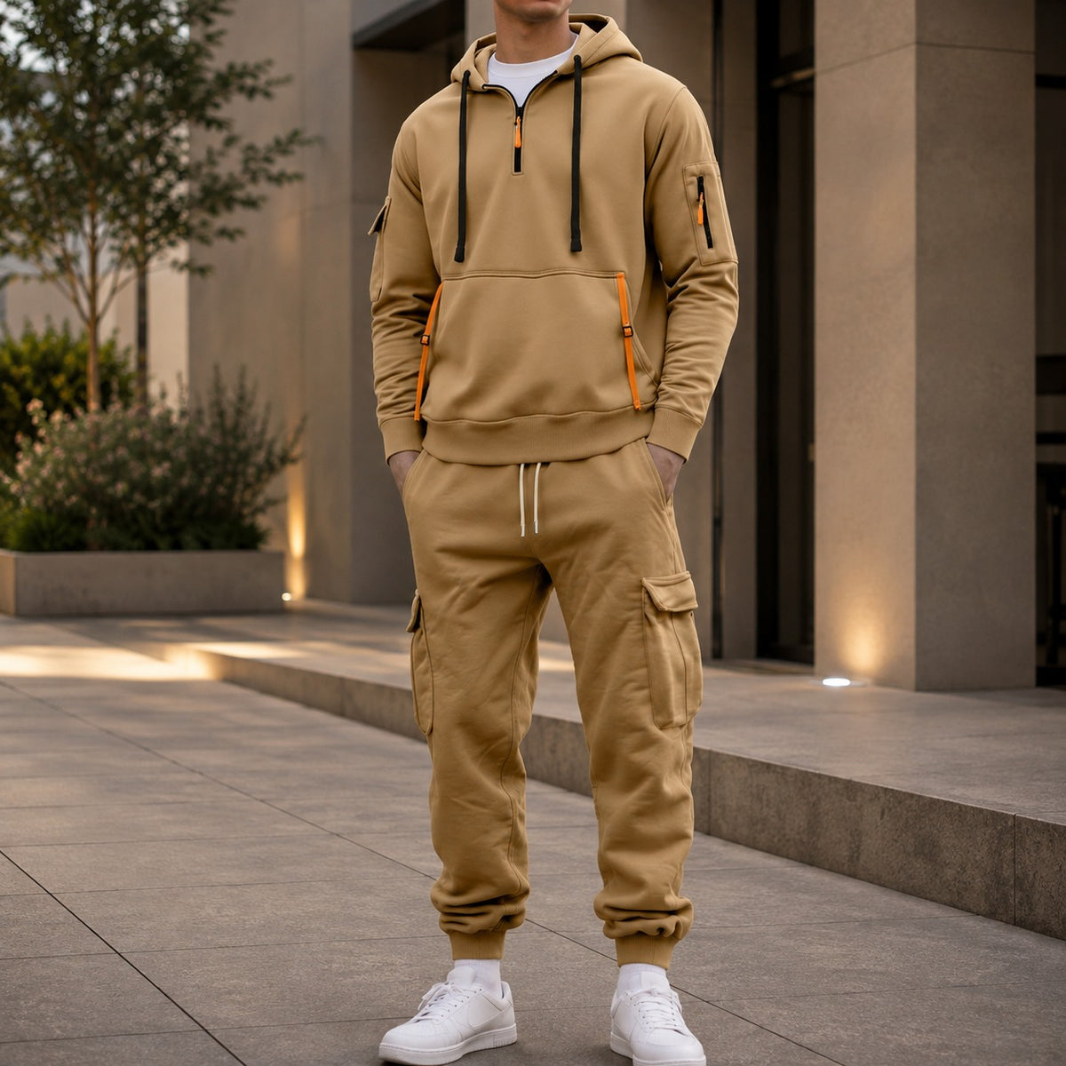 Set Drevon™ mit Hoodie mit Utility-Taschen und Cargo-Joggerhose