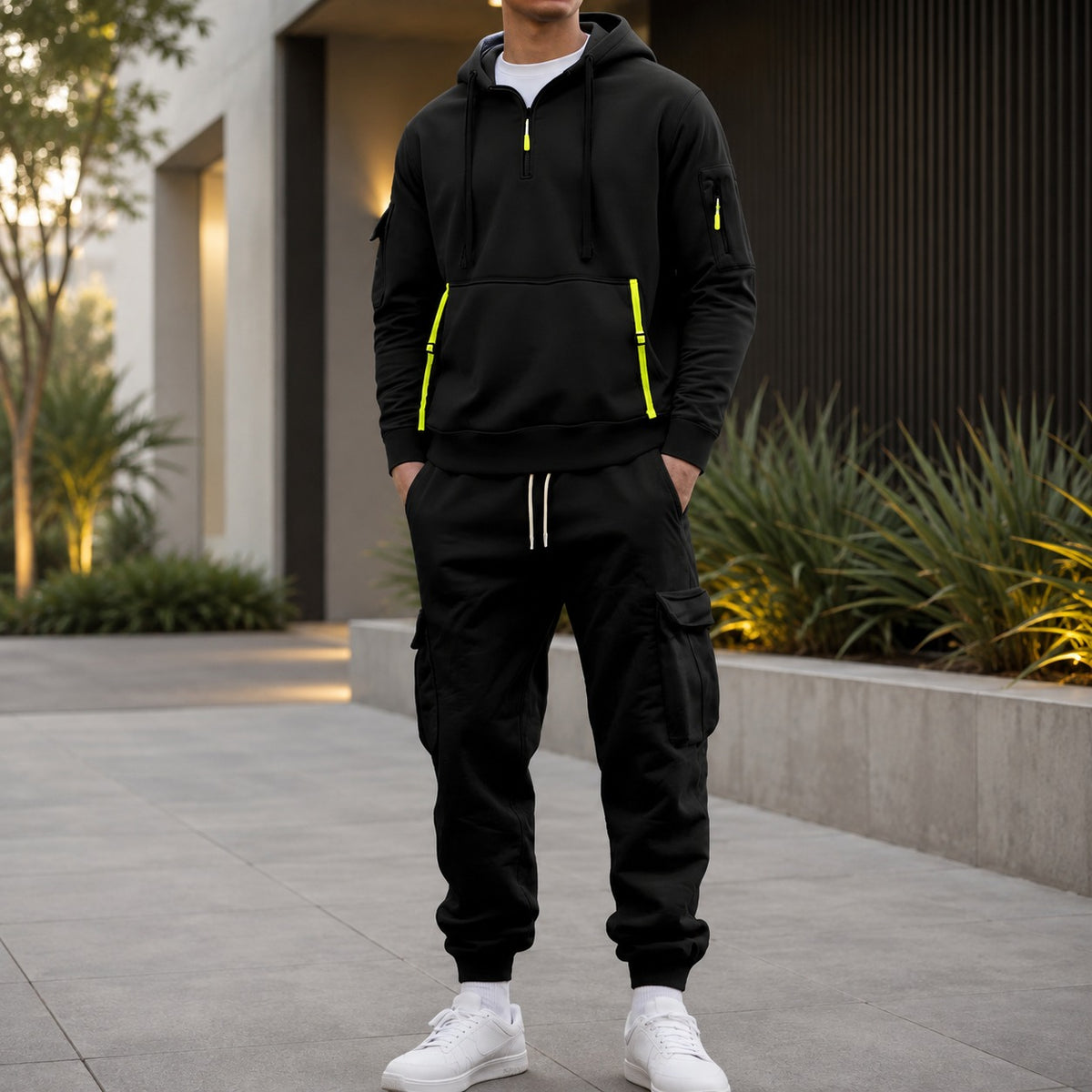 Set Drevon™ mit Hoodie mit Utility-Taschen und Cargo-Joggerhose