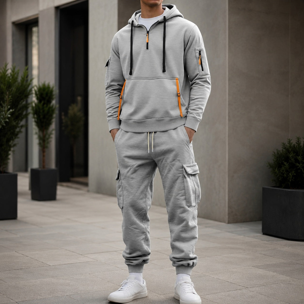 Set Drevon™ mit Hoodie mit Utility-Taschen und Cargo-Joggerhose