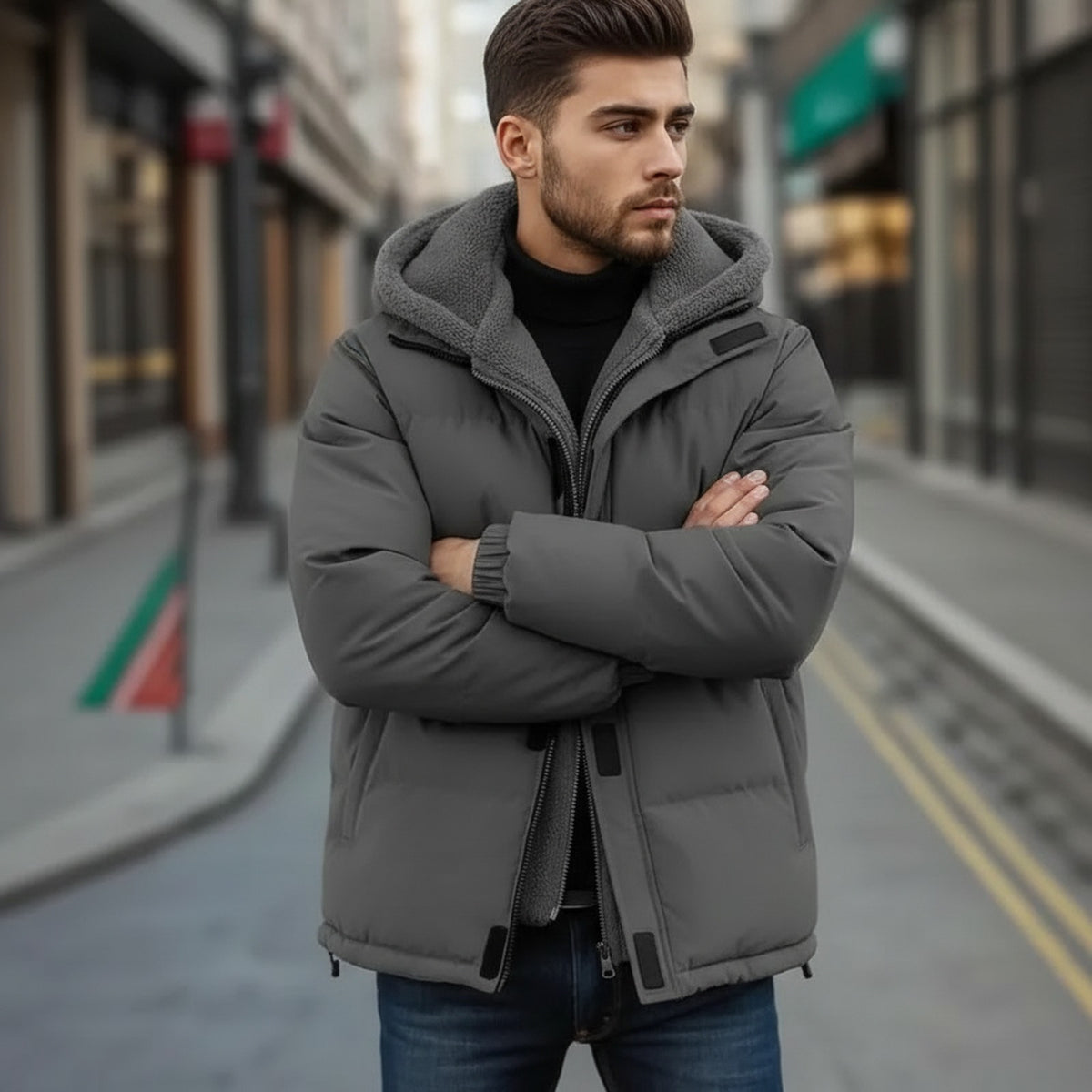 Raven™ Herren-Pufferjacke mit Premium-Steppung und wärmendem Plüschfutter