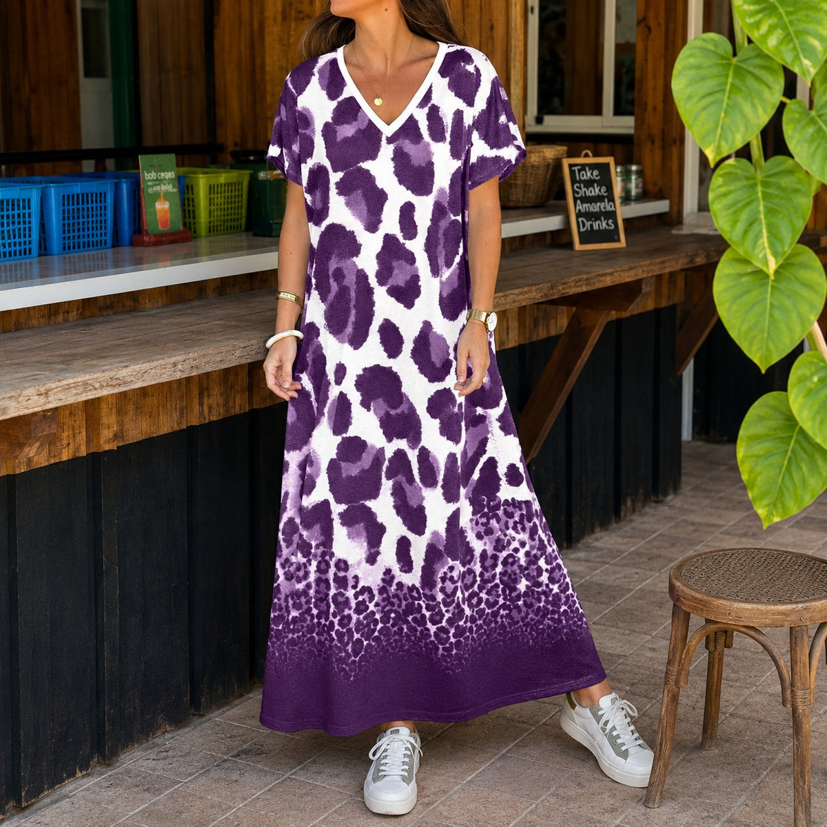 Kleid Marlene™ mit markantem Animal-Print und fließendem Fall