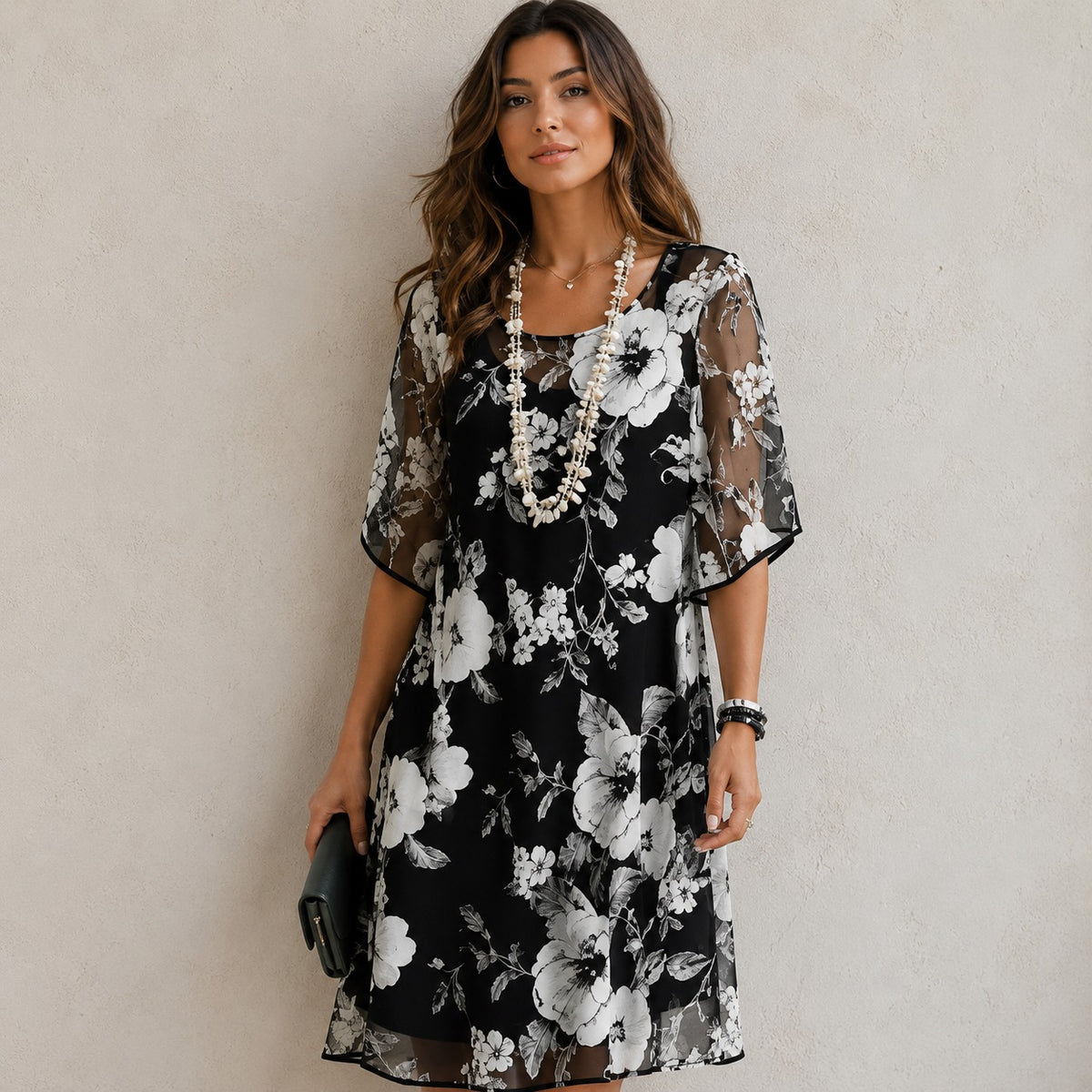 Kleid Annie™ mit Blumenprint und Rundhalsausschnitt