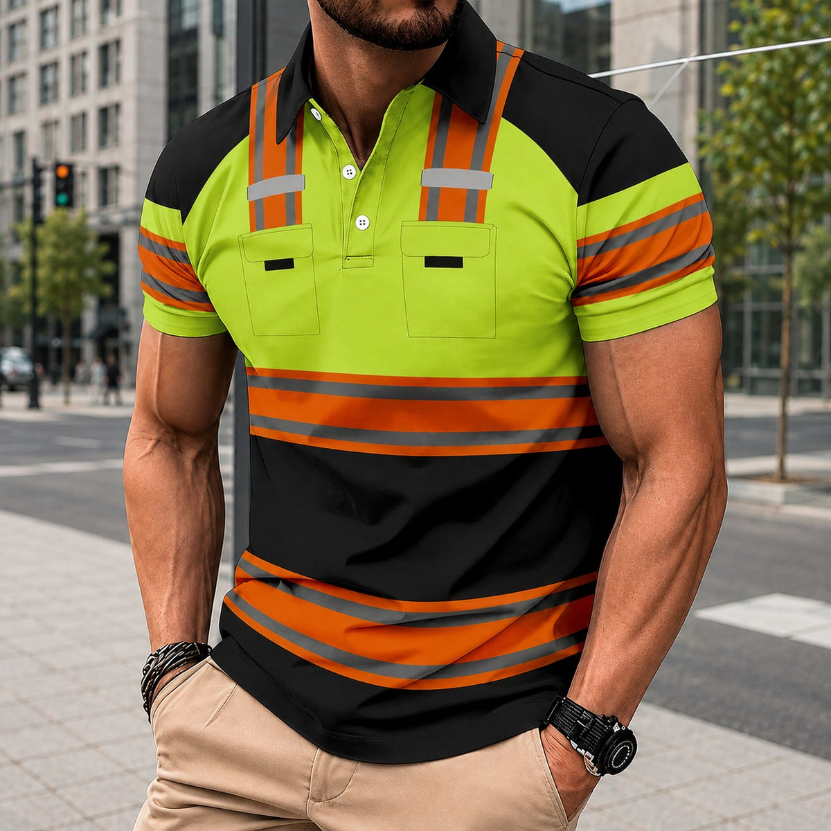 Funktionspolo Rheinau™ mit Farbblock-Design, Kontraststreifen und Polokragen