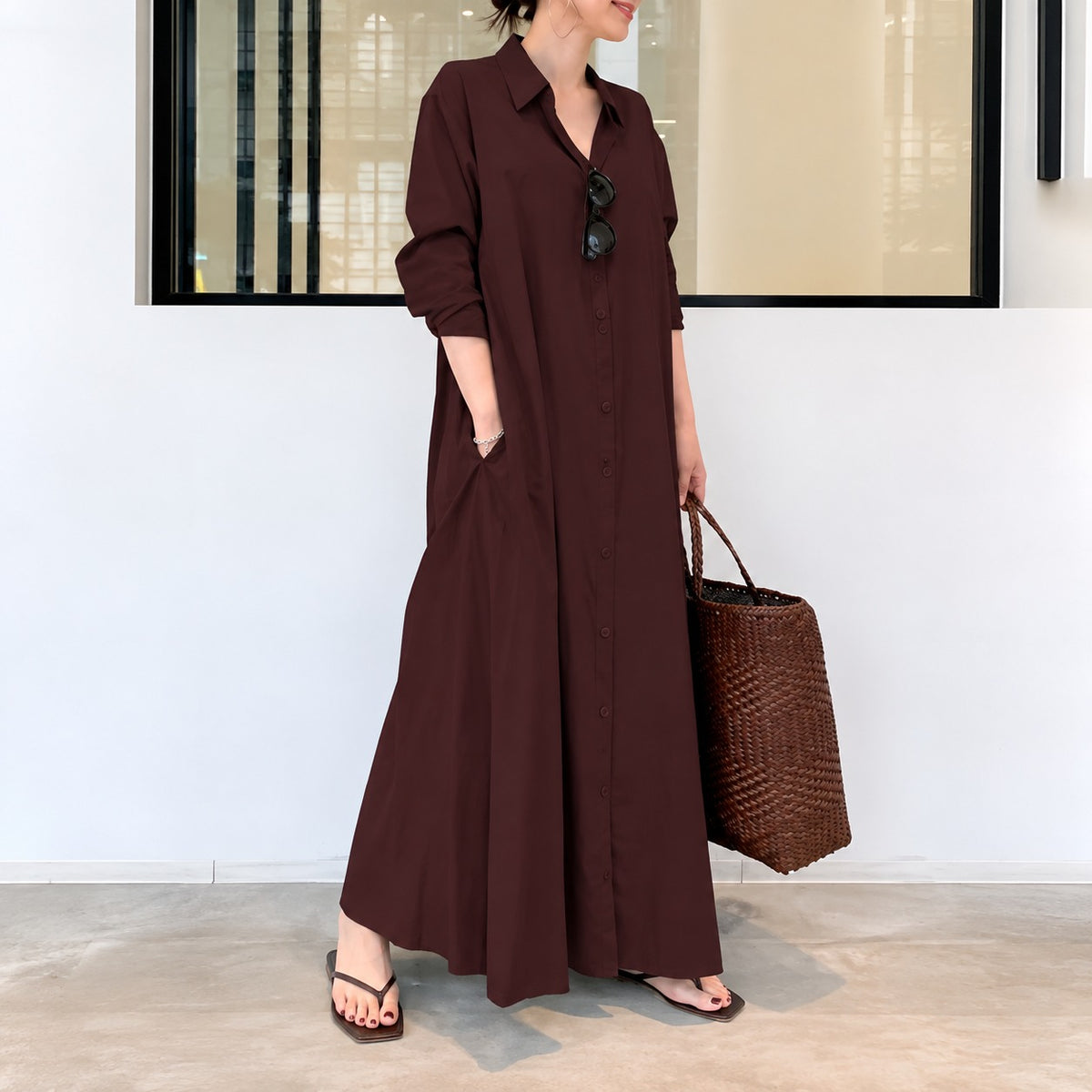 Kleid Elsa™ mit Hemdkragen und weitem Schnitt