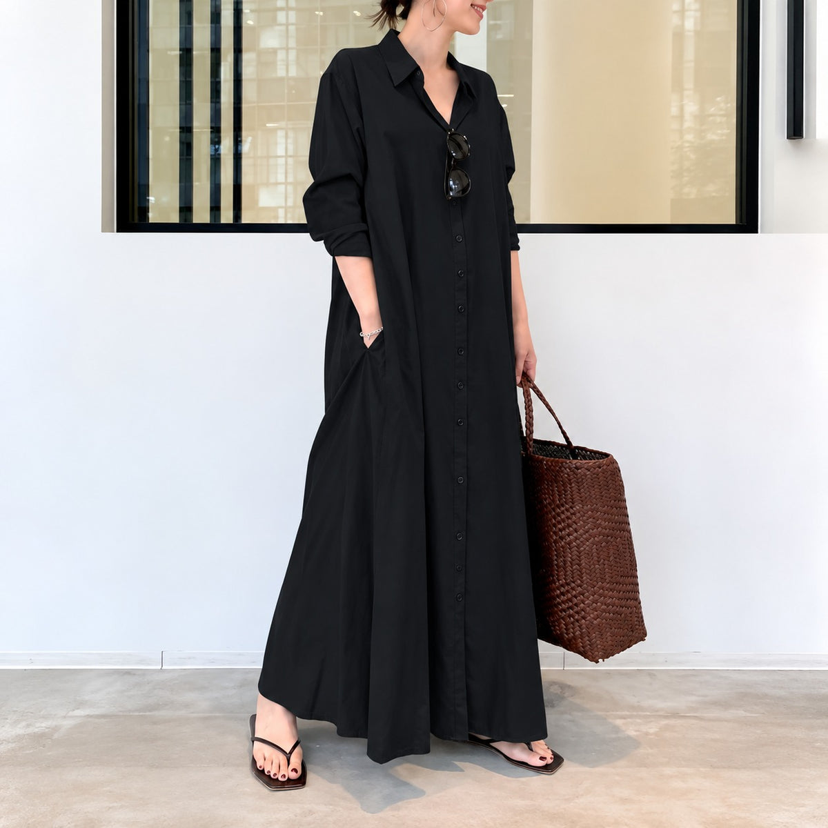 Kleid Elsa™ mit Hemdkragen und weitem Schnitt