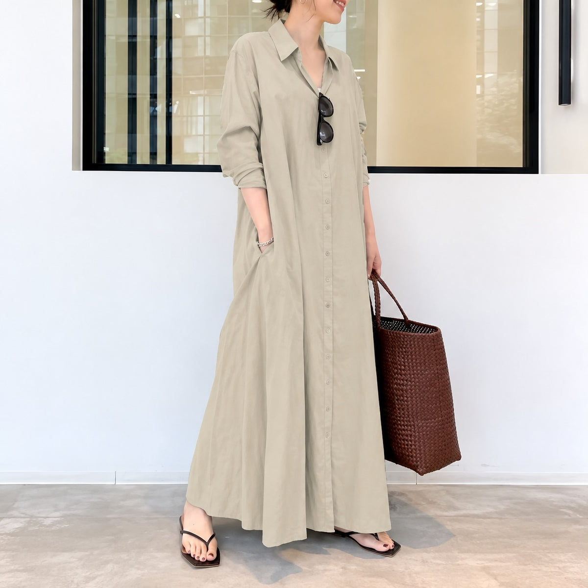 Kleid Elsa™ mit Hemdkragen und weitem Schnitt
