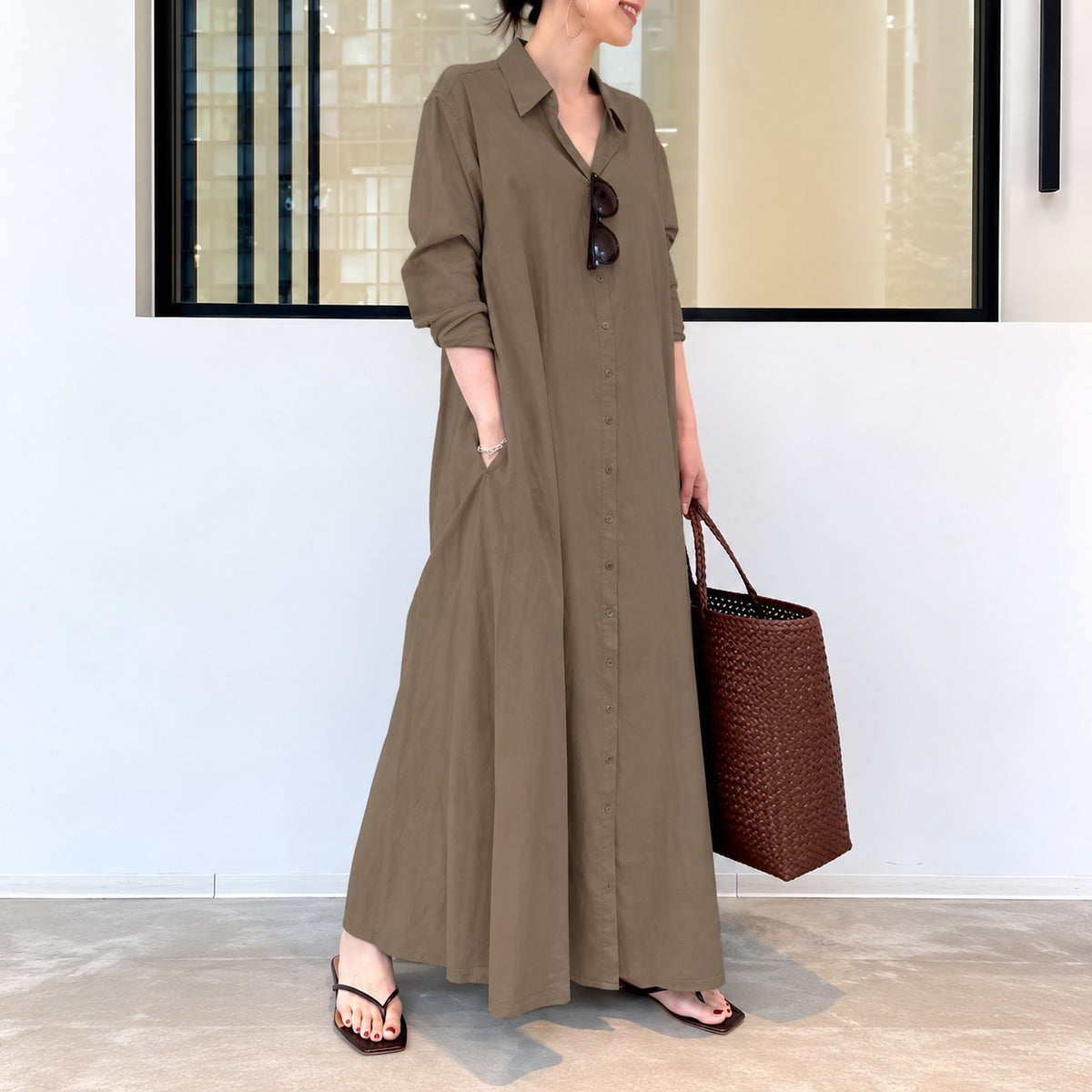Kleid Elsa™ mit Hemdkragen und weitem Schnitt