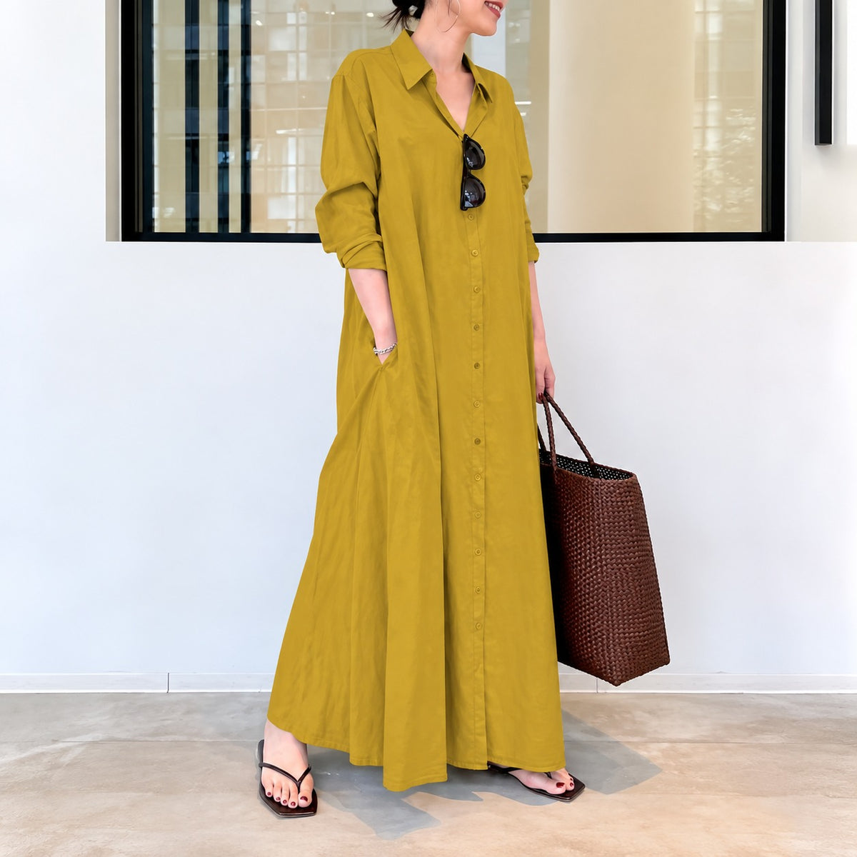 Kleid Elsa™ mit Hemdkragen und weitem Schnitt
