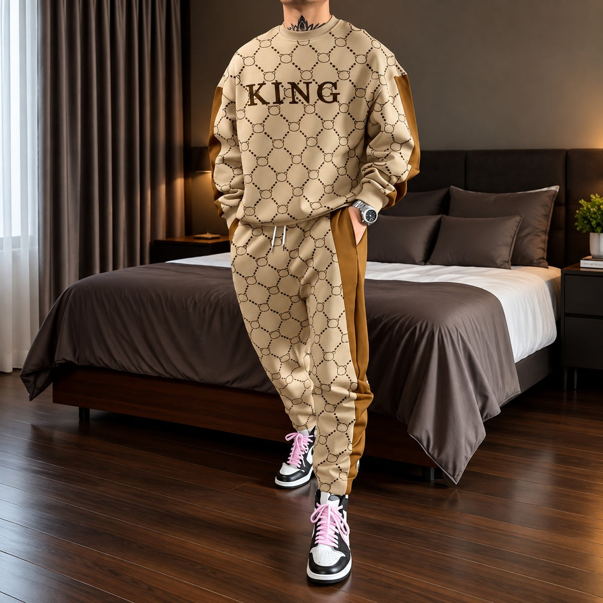 Set Torben™ mit gemustertem Oberteil und Hose mit Seitenstreifen