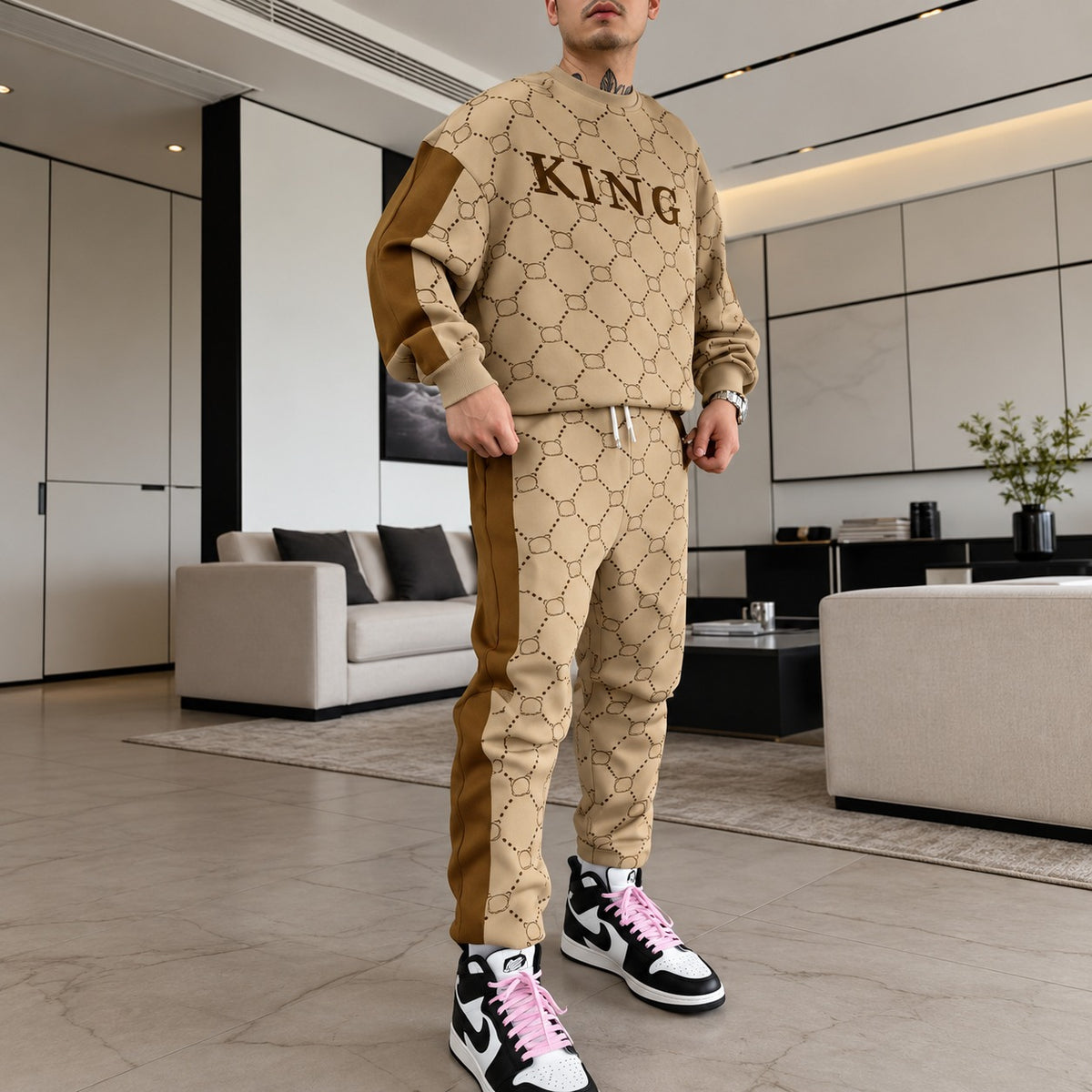 Set Torben™ mit gemustertem Oberteil und Hose mit Seitenstreifen