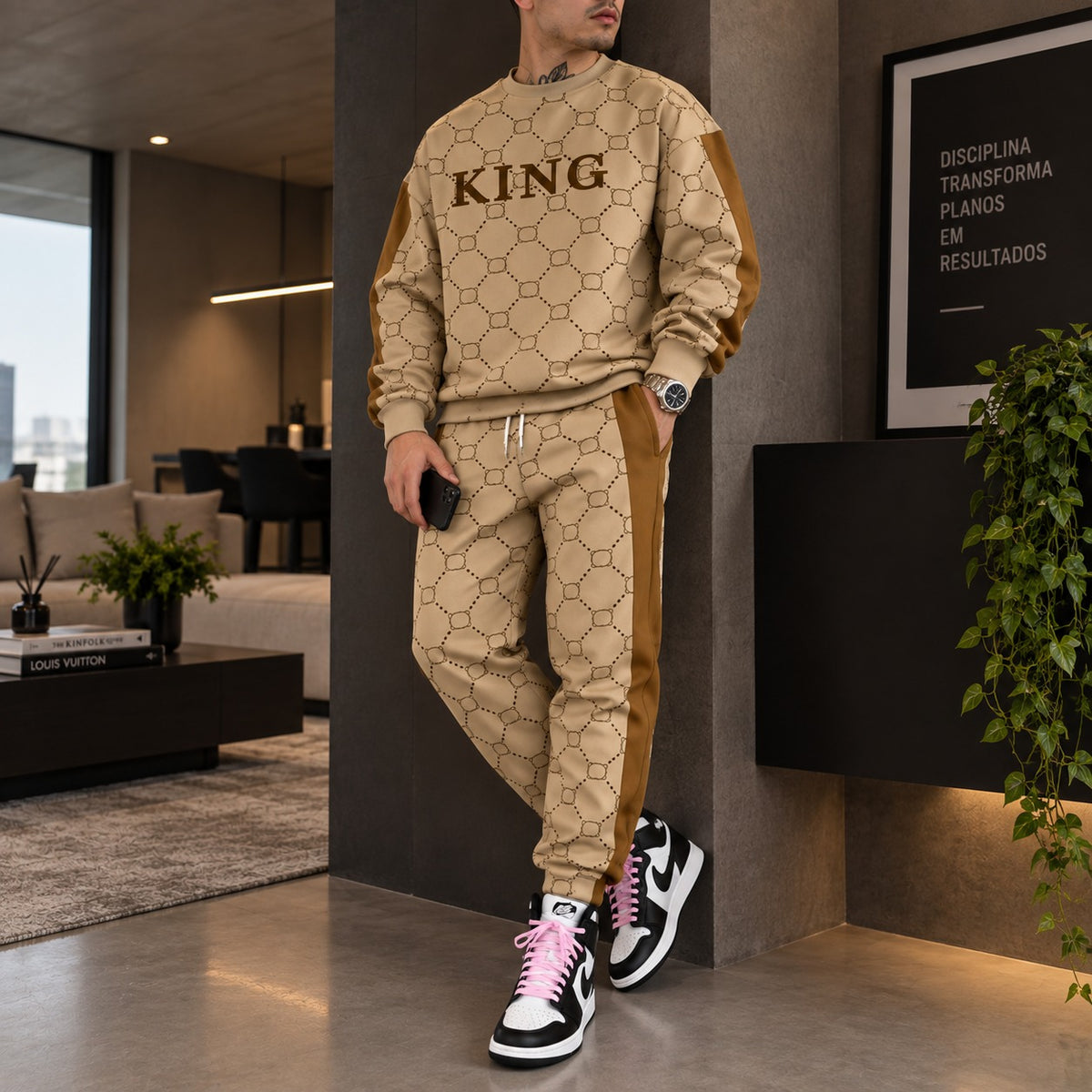 Set Torben™ mit gemustertem Oberteil und Hose mit Seitenstreifen
