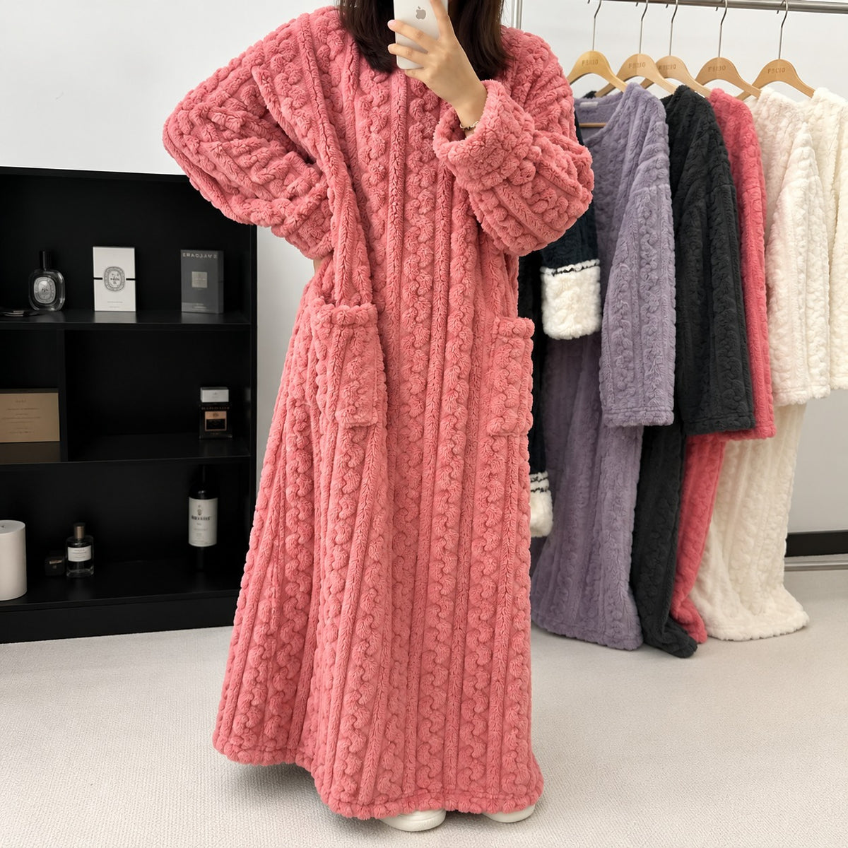 Luna™ Langer Pyjama im Decken-Stil mit Warmem, Flauschigem Griff und Weicher Textur