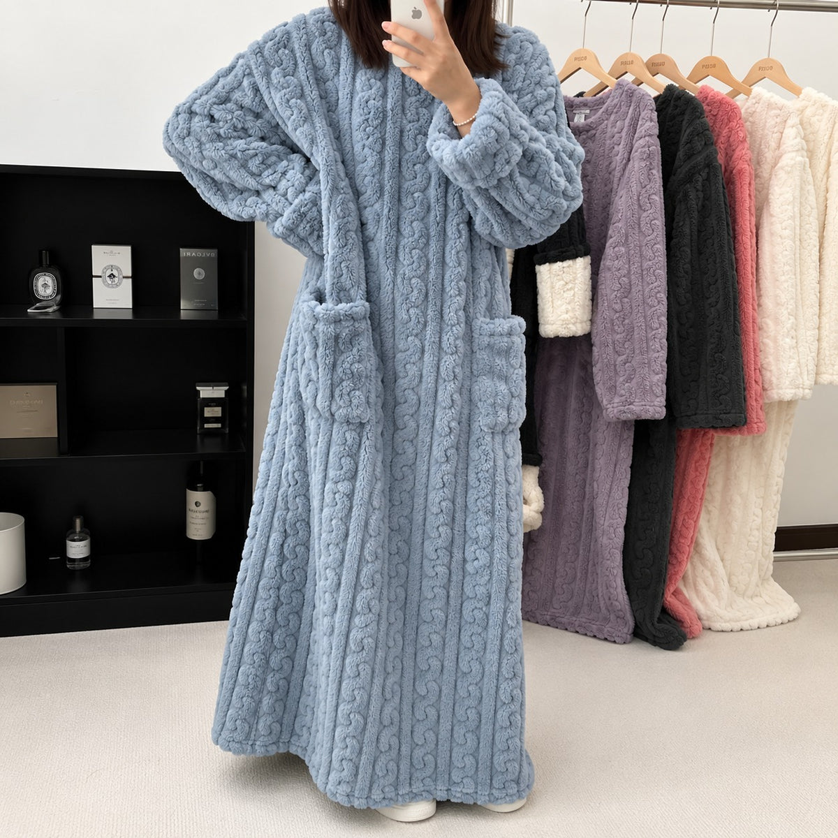 Luna™ Langer Pyjama im Decken-Stil mit Warmem, Flauschigem Griff und Weicher Textur