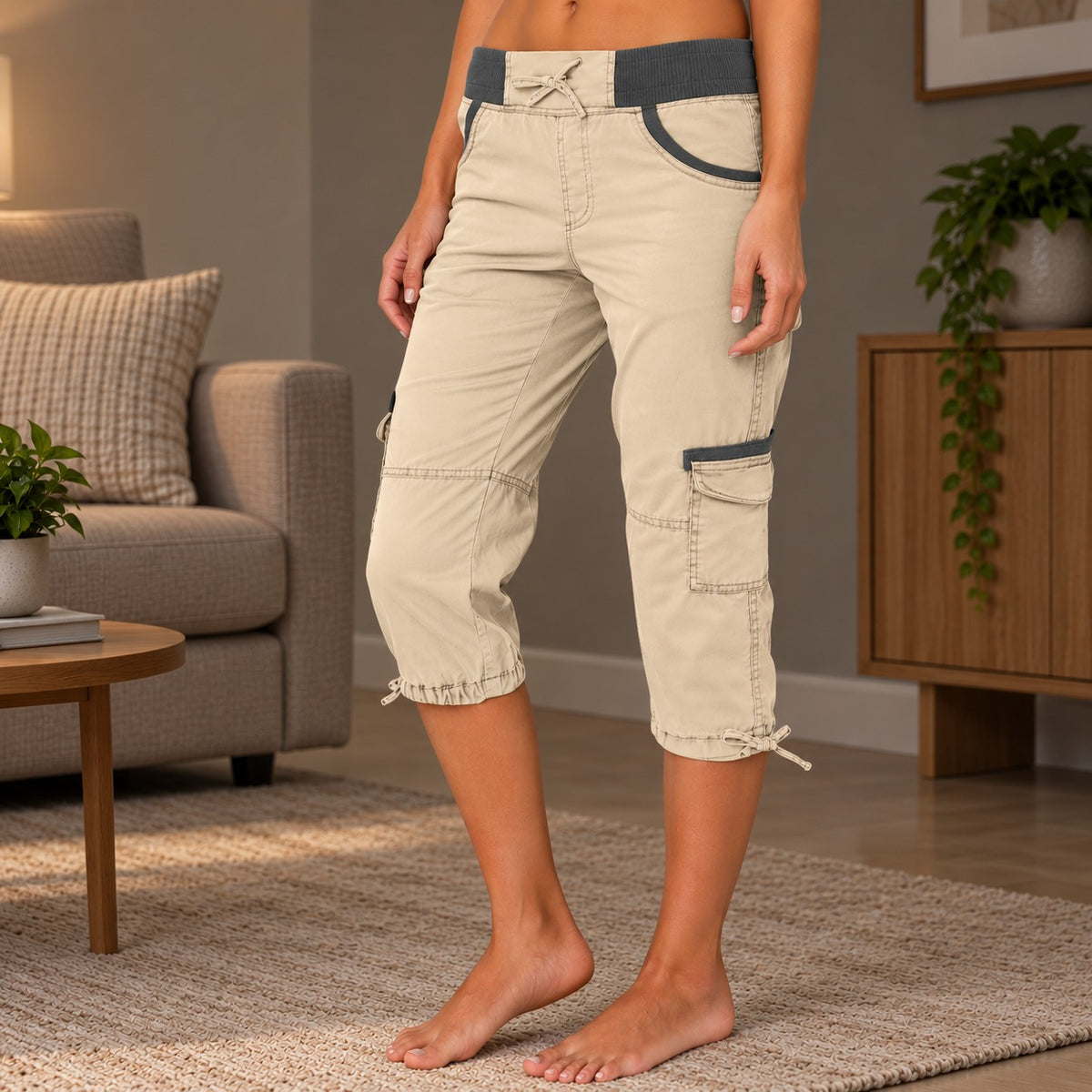 Caprihose Heide™ mit breitem Bund und seitlichen Pattentaschen