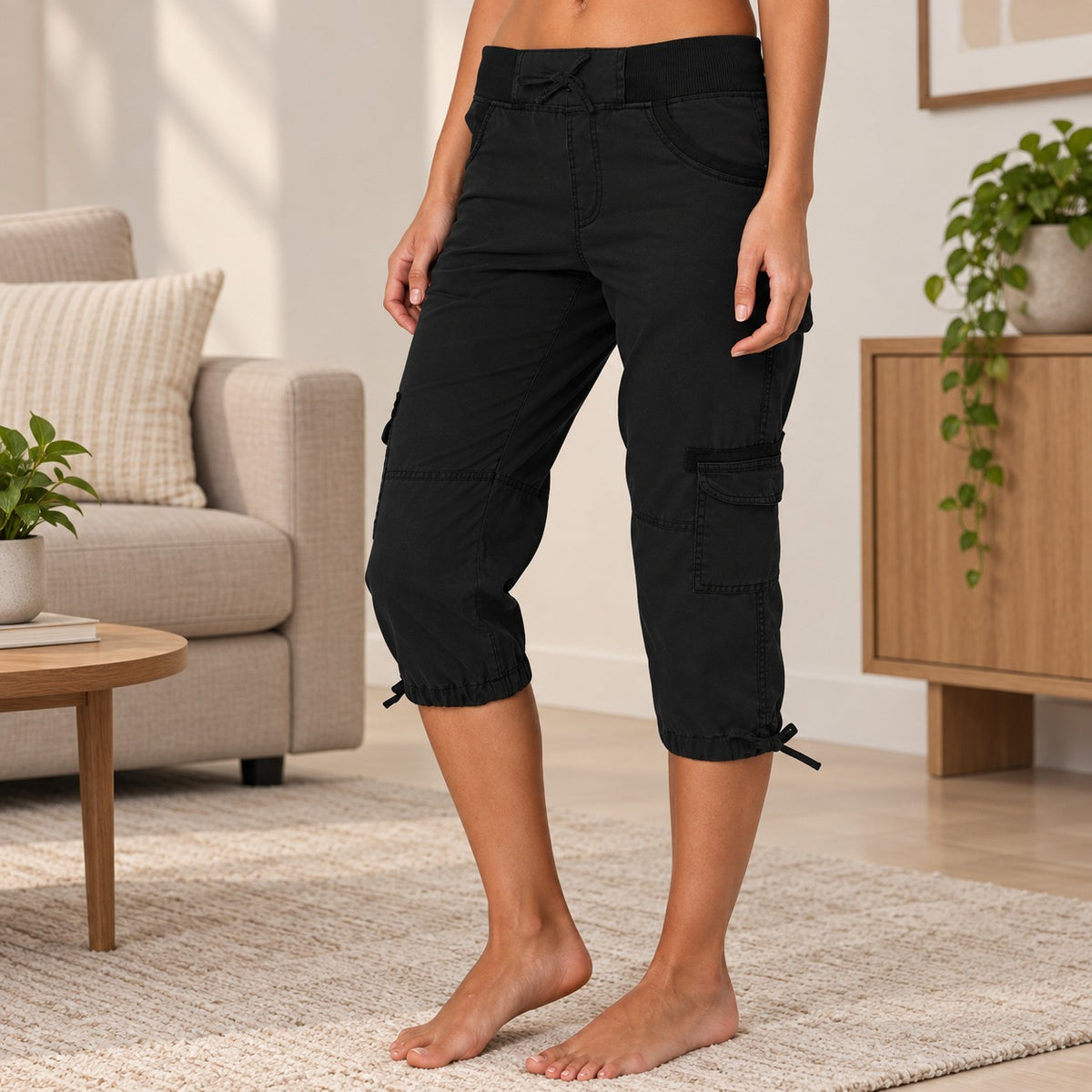 Caprihose Heide™ mit breitem Bund und seitlichen Pattentaschen