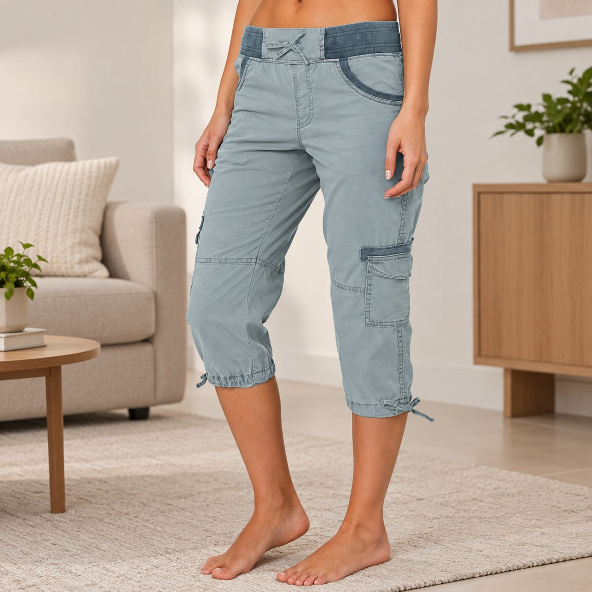 Caprihose Heide™ mit breitem Bund und seitlichen Pattentaschen