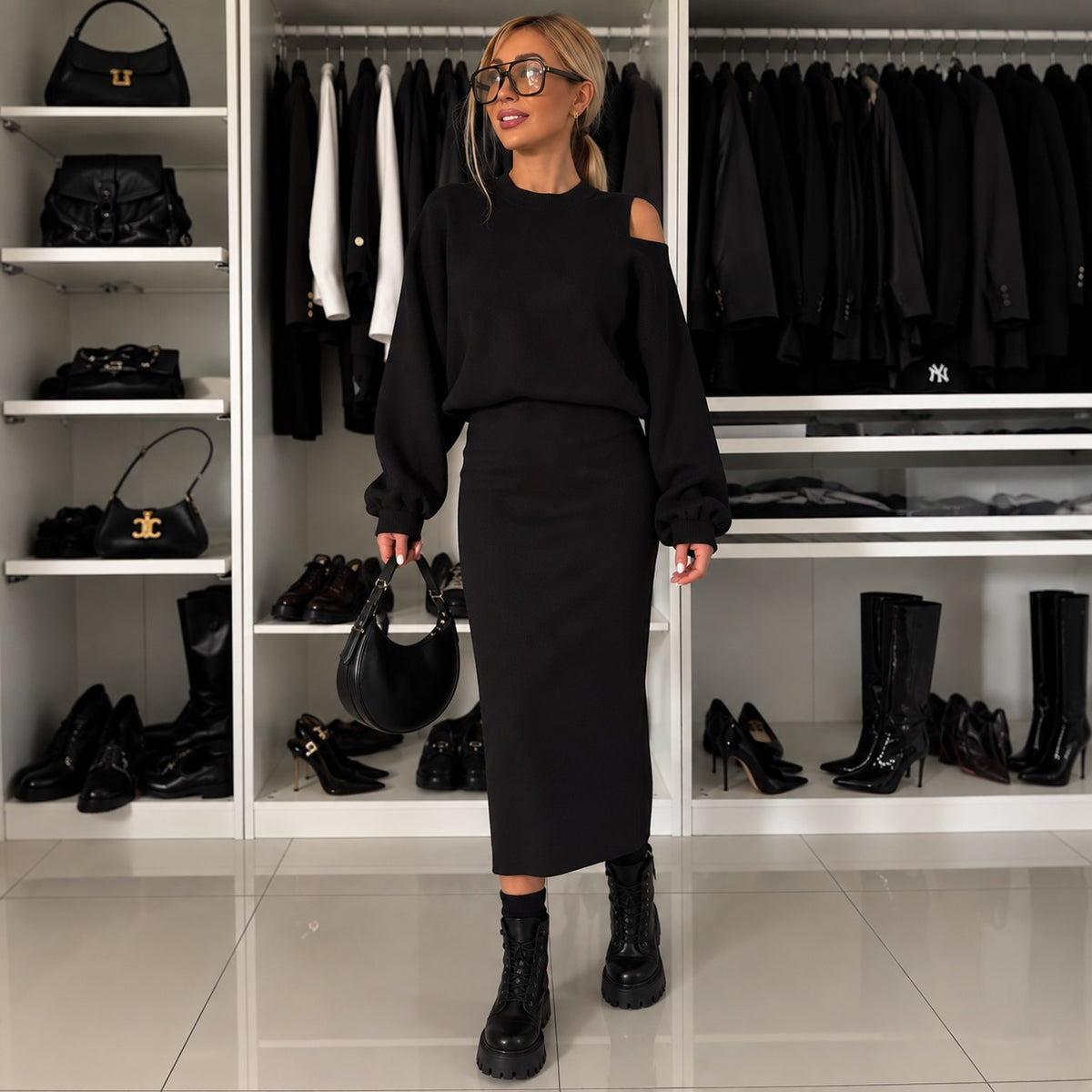 Zweiteiler Tabea™ mit ärmellosem Midikleid und weitem Oberteil