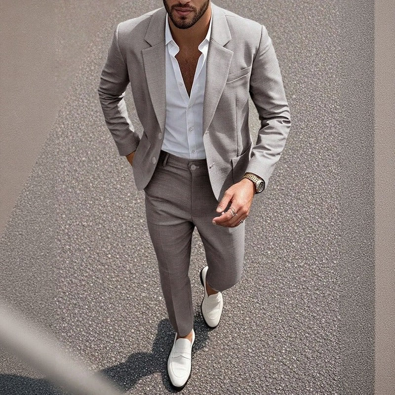 Montieri™ Freizeitanzug mit Klassischem Reversblazer und Gerader Anzughose