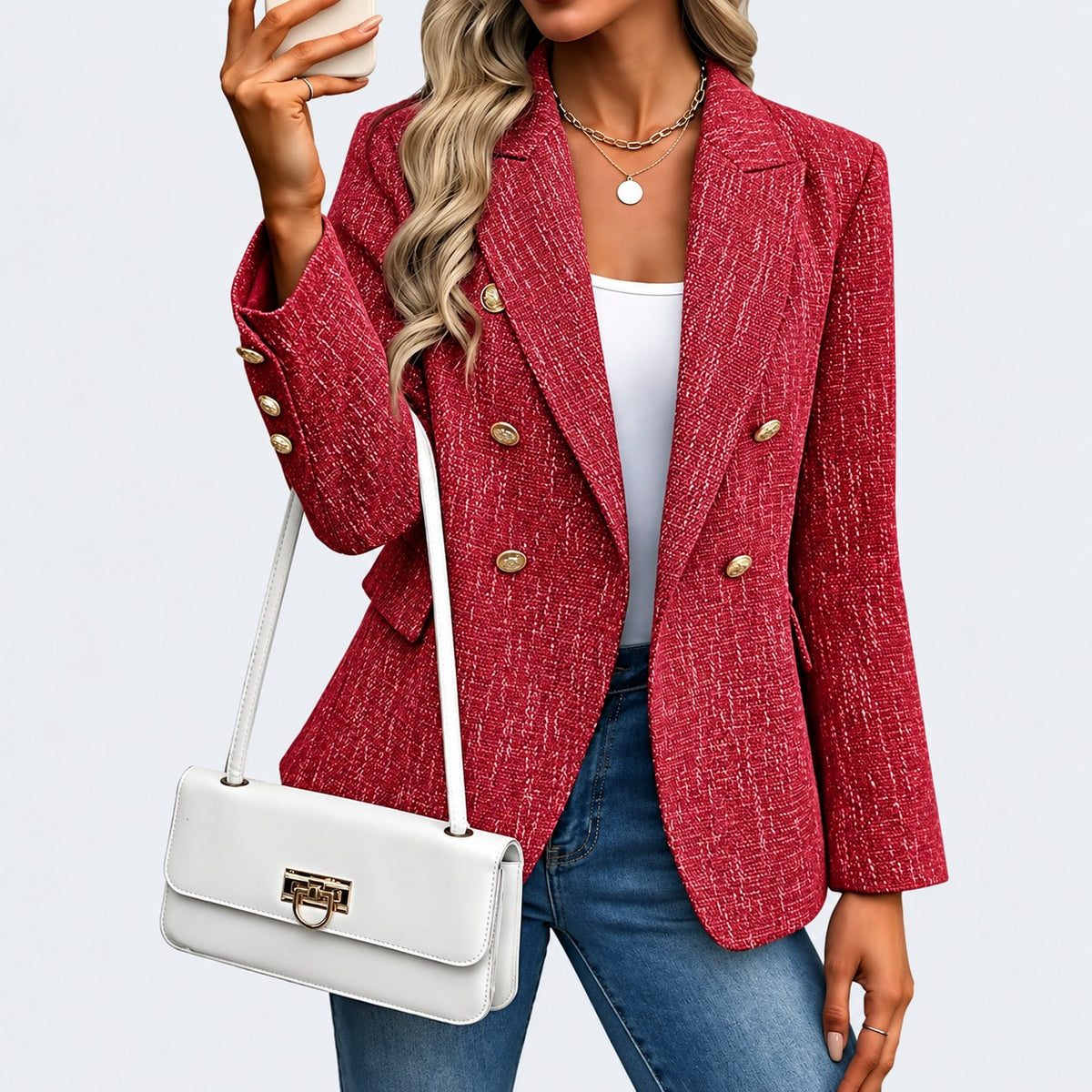 Blazer Klara™ in klassischer Schneideroptik mit Revers und zweireihiger Knopfleiste