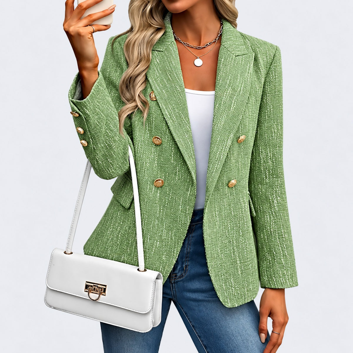 Blazer Klara™ in klassischer Schneideroptik mit Revers und zweireihiger Knopfleiste