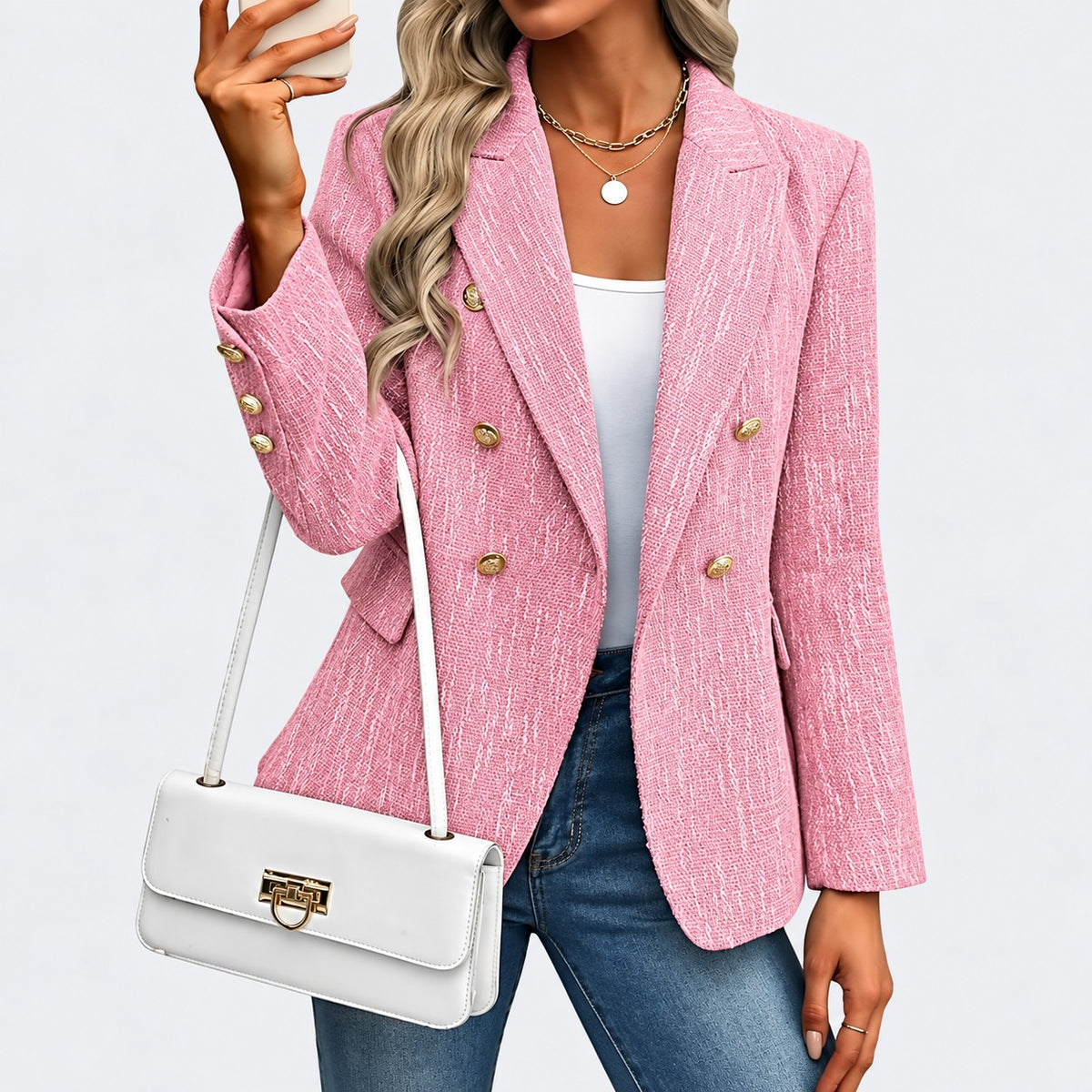 Blazer Klara™ in klassischer Schneideroptik mit Revers und zweireihiger Knopfleiste