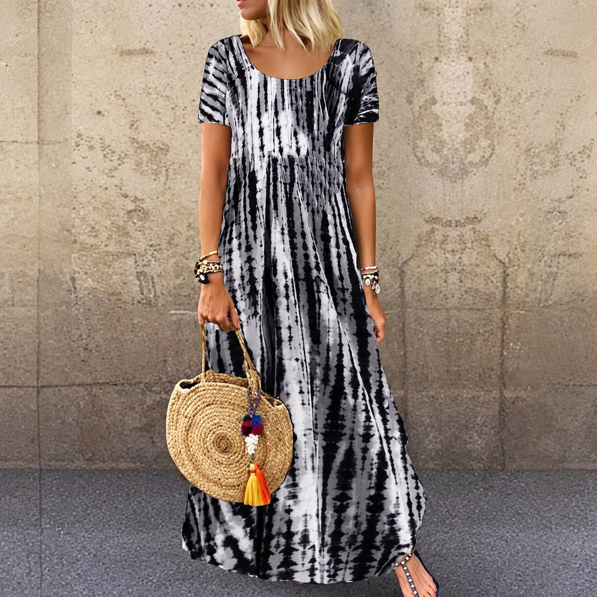 Maxikleid Talissa™ mit Batikmuster und Lockerem Schnitt