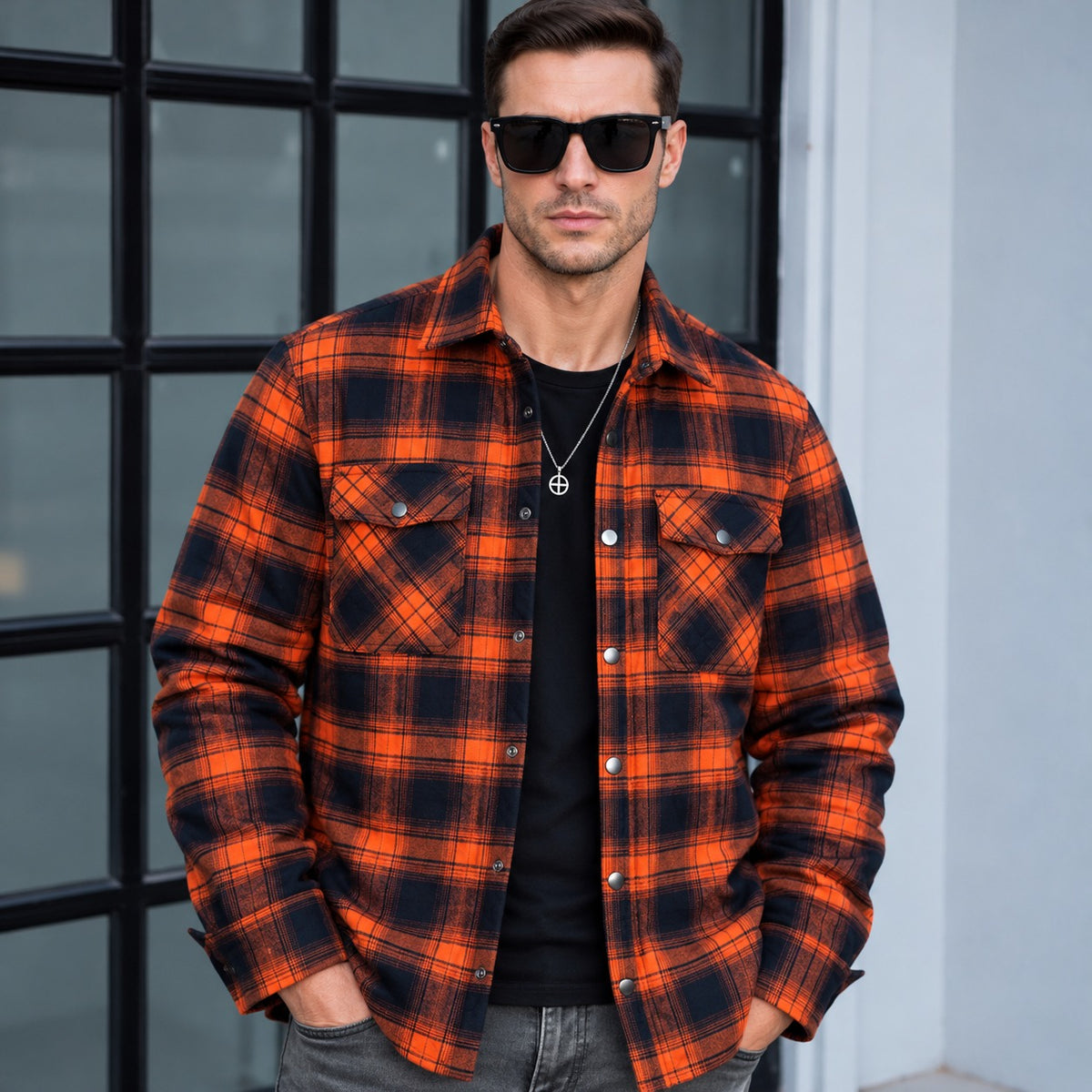 Jacke Bergmann™ aus karierter Flanelloptik mit Steppfutter