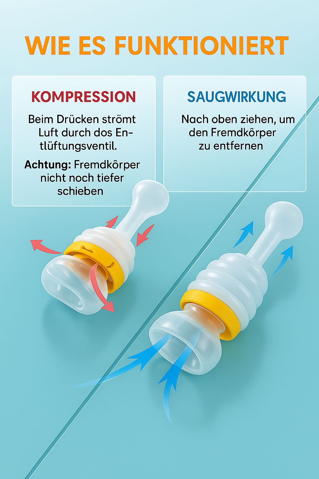Anti-Erstickungs-Rettungsmaske mit Druckpumpe / Praktikabilität und Sicherheit zum Greifen nah