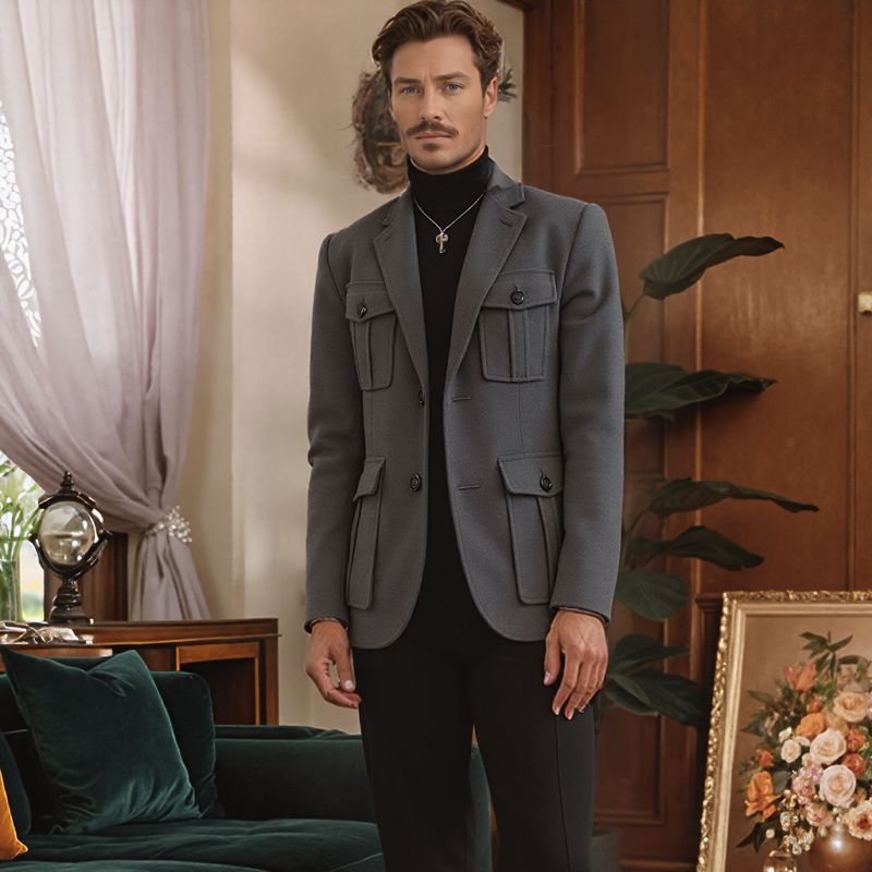 Lauritz™ Blazer mit Klassischem Revers, Faden für Faden Gewebt mit Präziser Schneiderkunst / Der Stille Luxus der Italienischen Mode