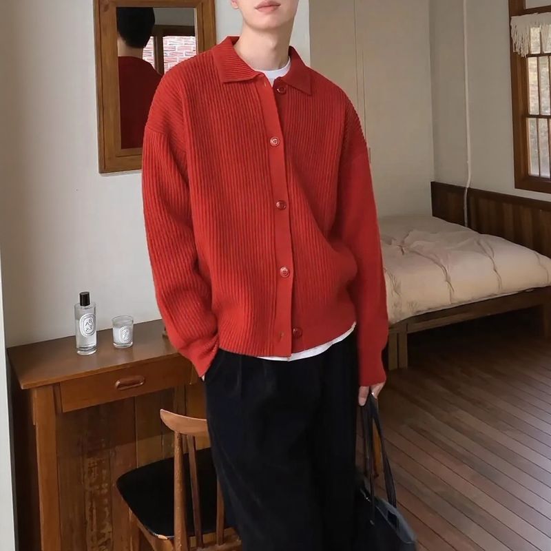 Preston™ Strickjacke aus hochwertigem Trikot mit strukturiertem Kragen / Die neue Ikone des eleganten Herrenstils!