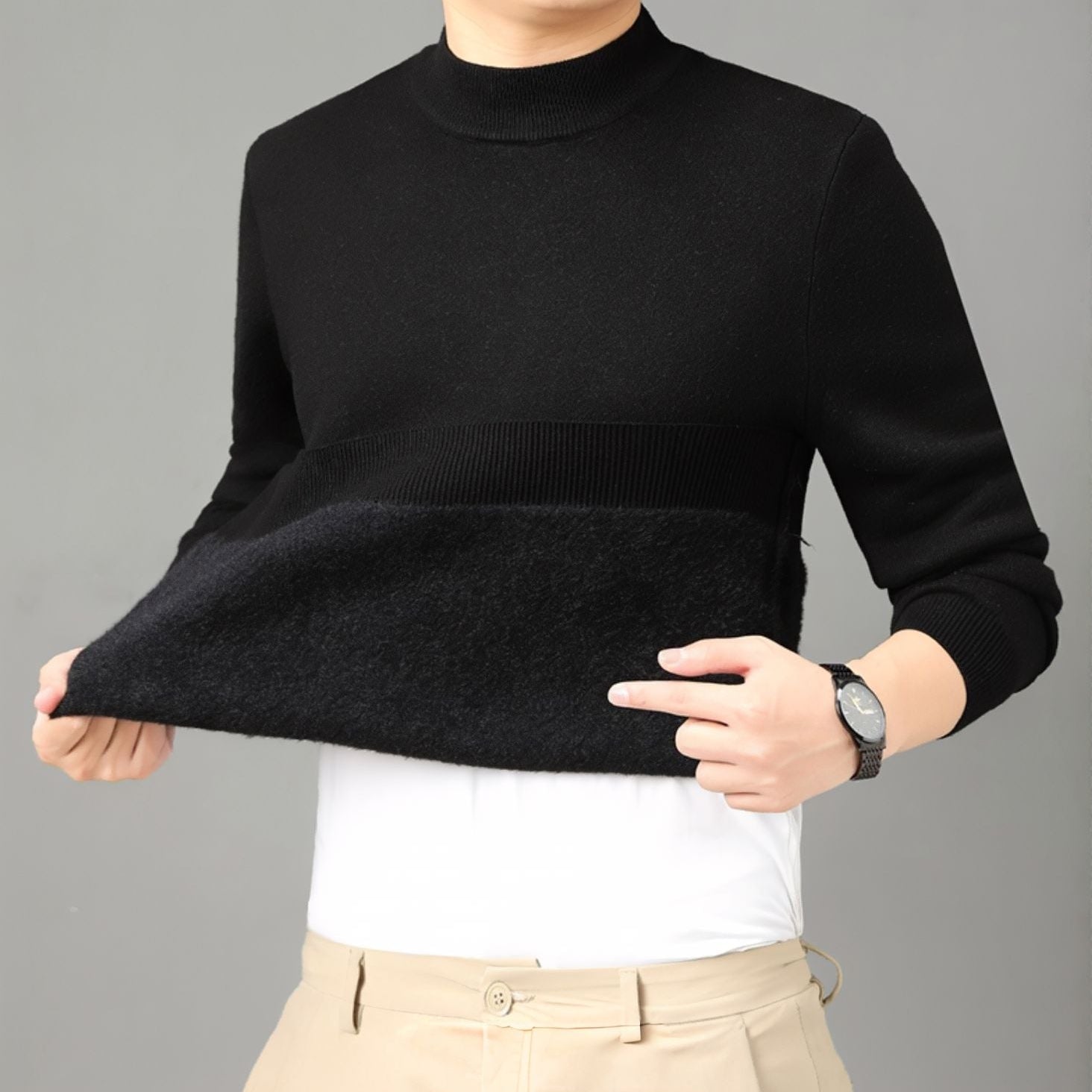 Everest™ Pullover mit hochwertigem Fleecefutter und hohem Kragen / Raffinierte Wärme mit maximalem Komfort, selbst an den kältesten Tagen!