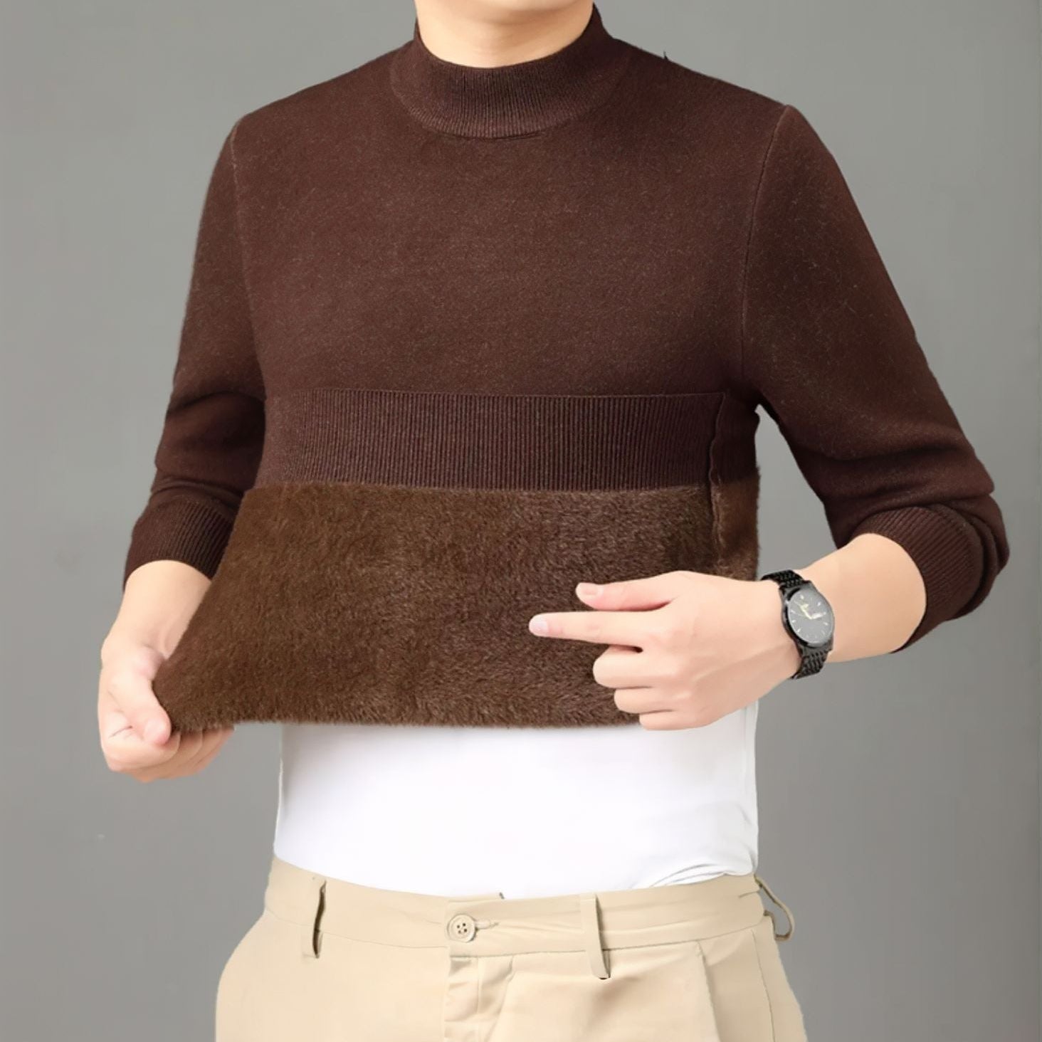 Everest™ Pullover mit hochwertigem Fleecefutter und hohem Kragen / Raffinierte Wärme mit maximalem Komfort, selbst an den kältesten Tagen!