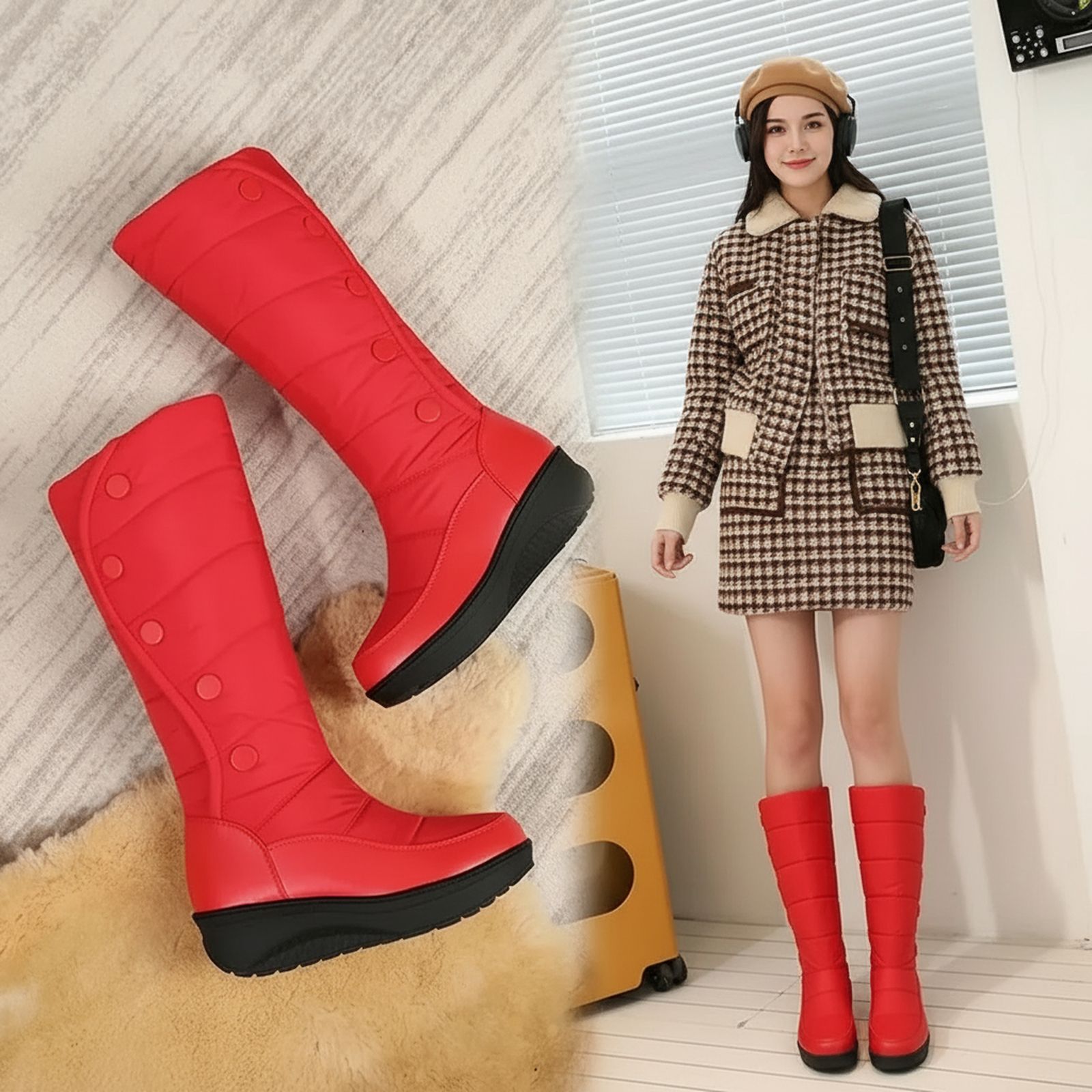 Althea™-Stiefel mit Fleecefutter und Wärmeisolierung – für warme, stabile und geschützte Füße im Winter.