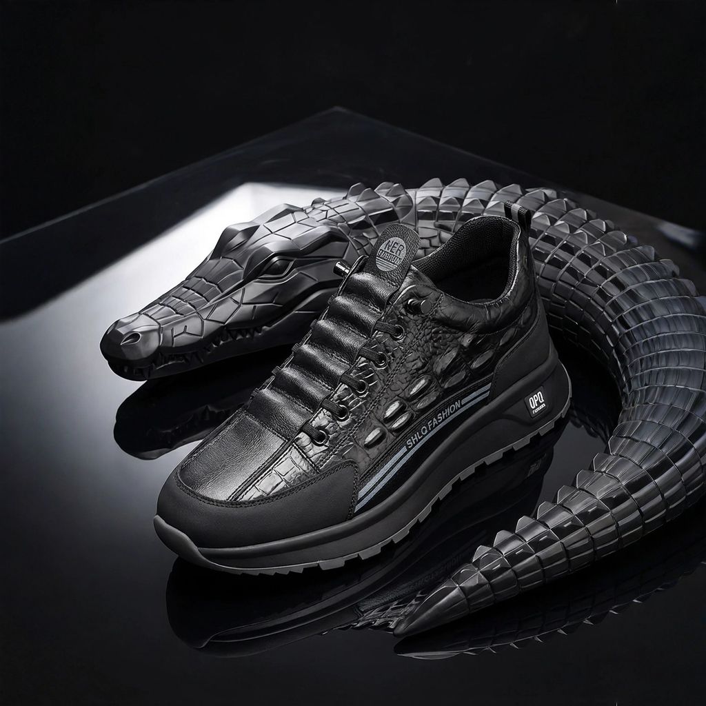 Krokodil™-Tennisschuhe aus hochwertigem Leder mit intelligenter Dämpfung / Robuste Eleganz für den Alltag!