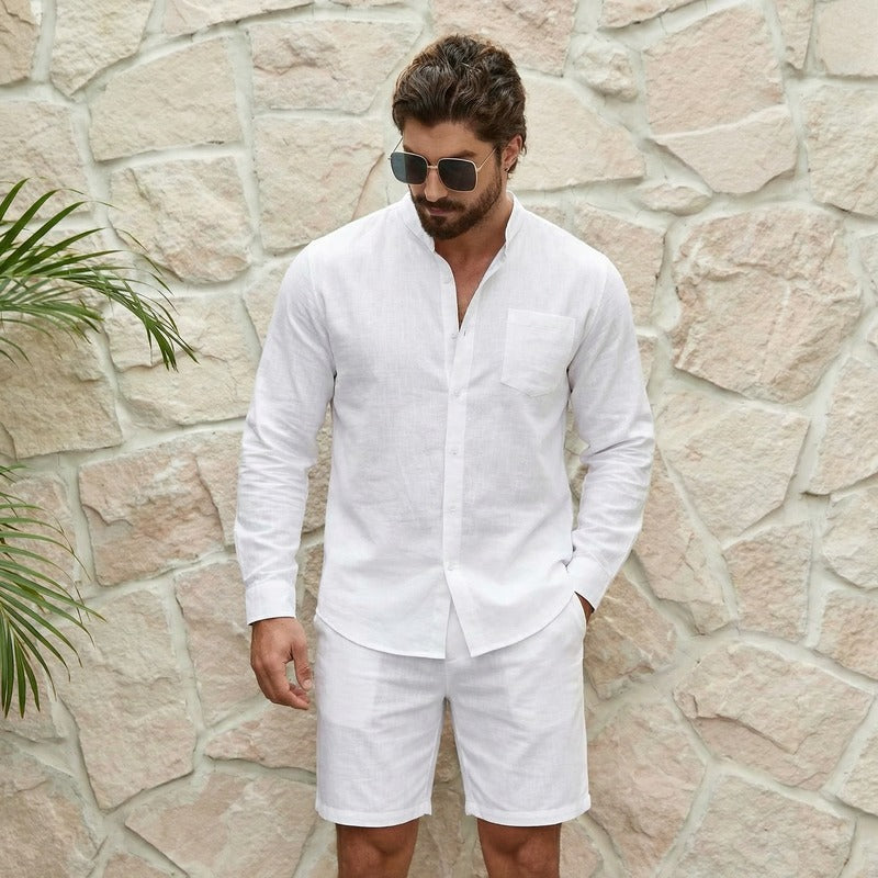 Riviera Klassik™ Minimalistisches Set aus Baumwoll-Leinen-Mischung