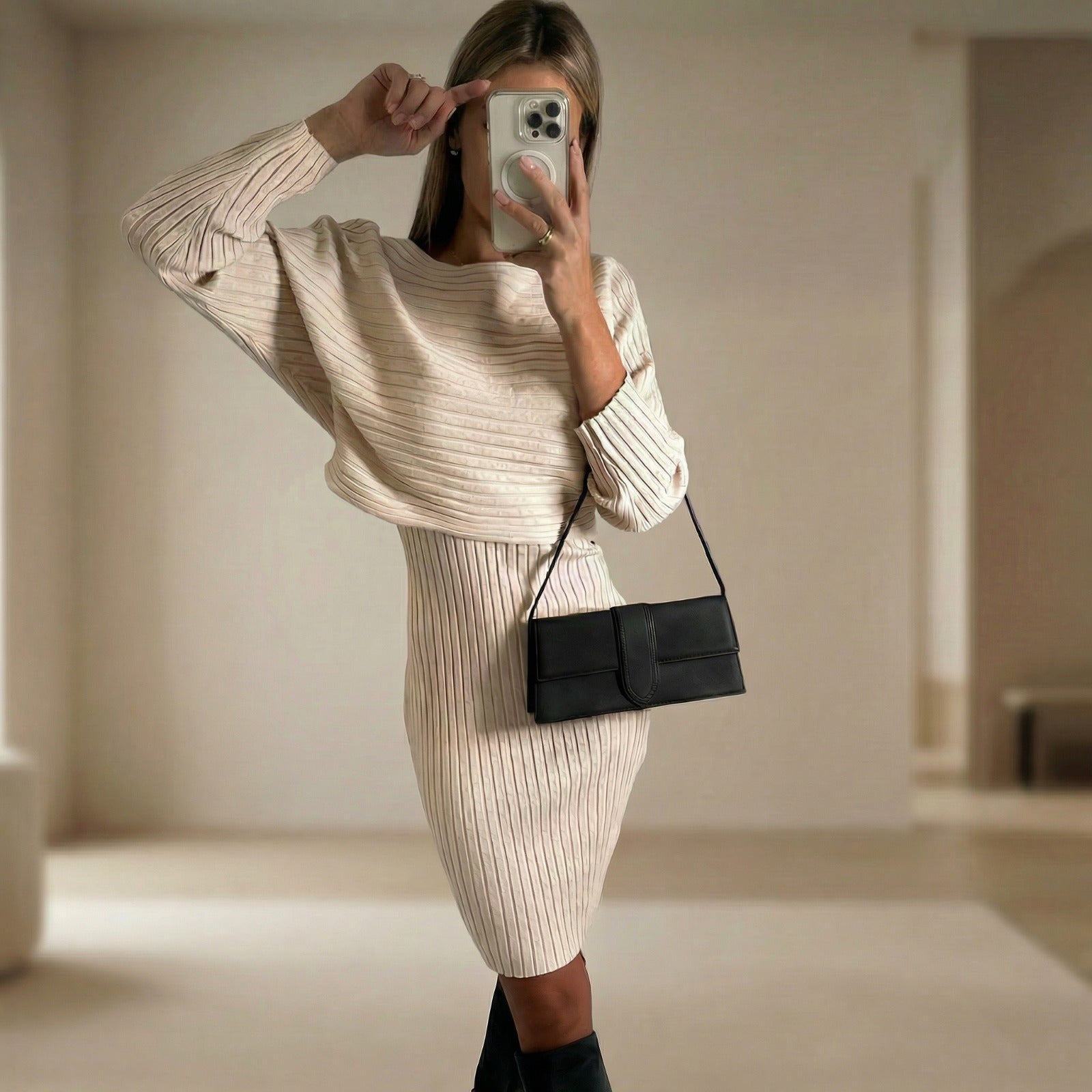 Virginia Royale™ Set aus hochwertigem Strick mit eleganter 2-in-1-Überlagerung