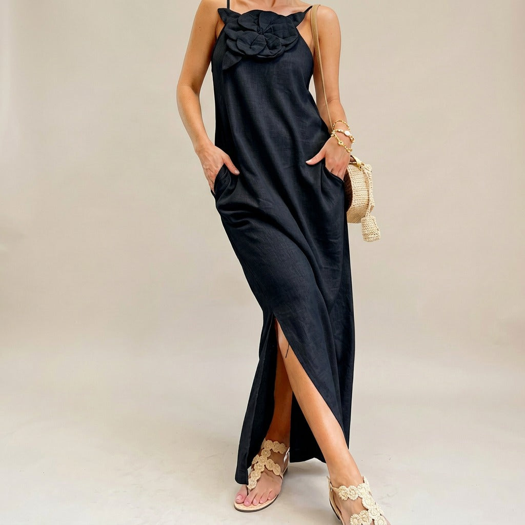Carmela™ Elegantes Kleid mit Handgefertigter Blume