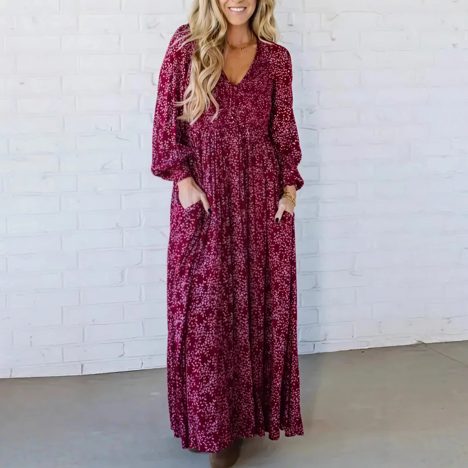 Avelline™-Kleid mit Raffiniertem Muster und Fließender Passform