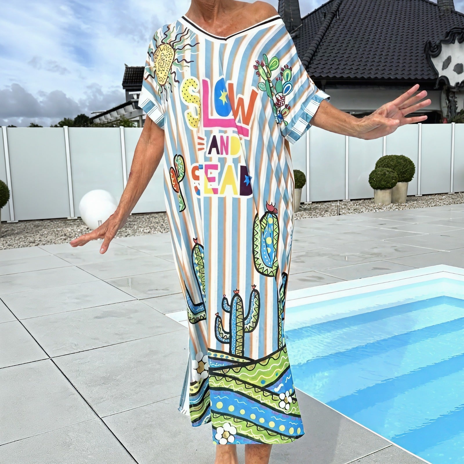 SeaBreeze™-Kleid mit Kunstvollen Mustern und Lockerer Passform