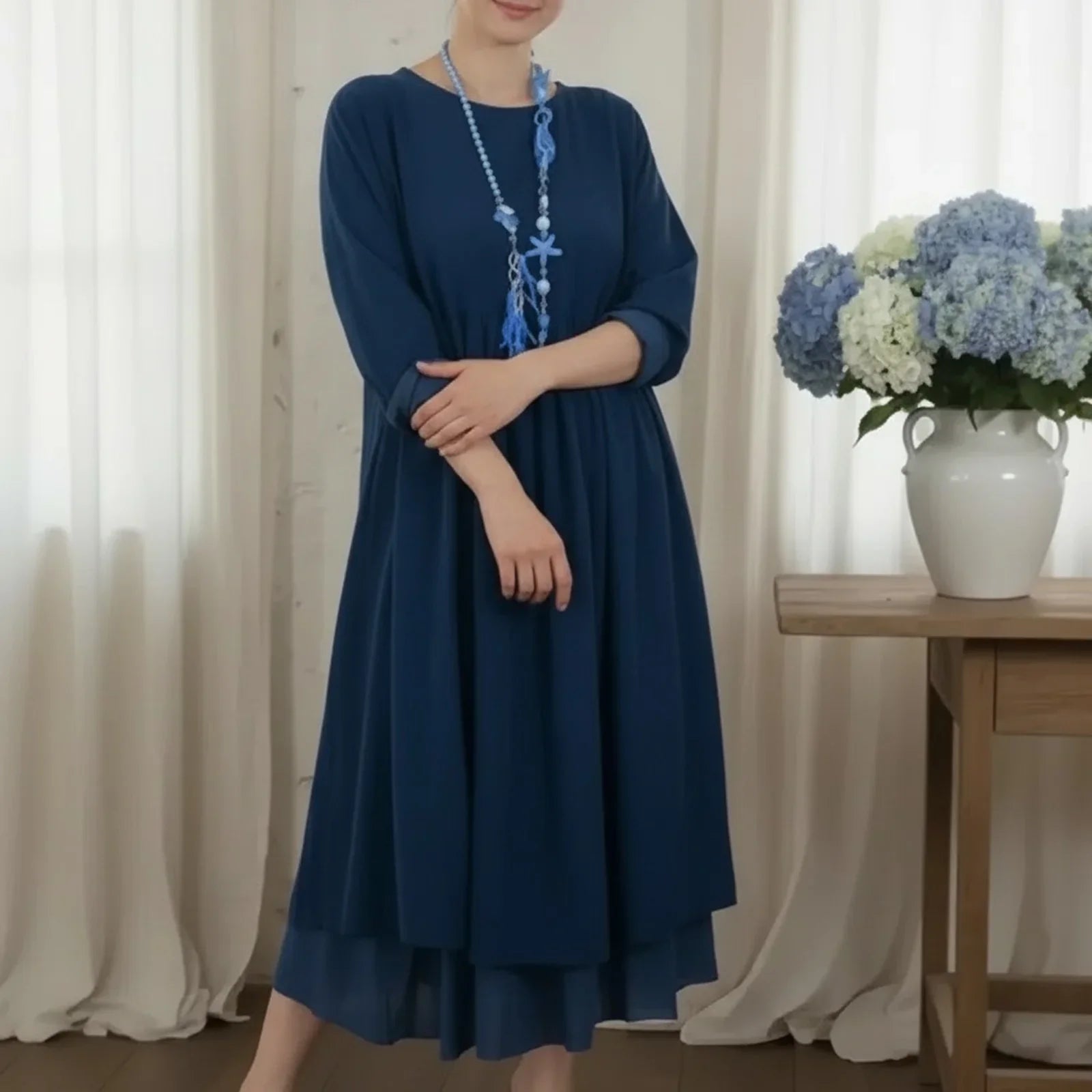 Delmara™ Kleid mit Lockerer Passform und Minimalistischem Stil