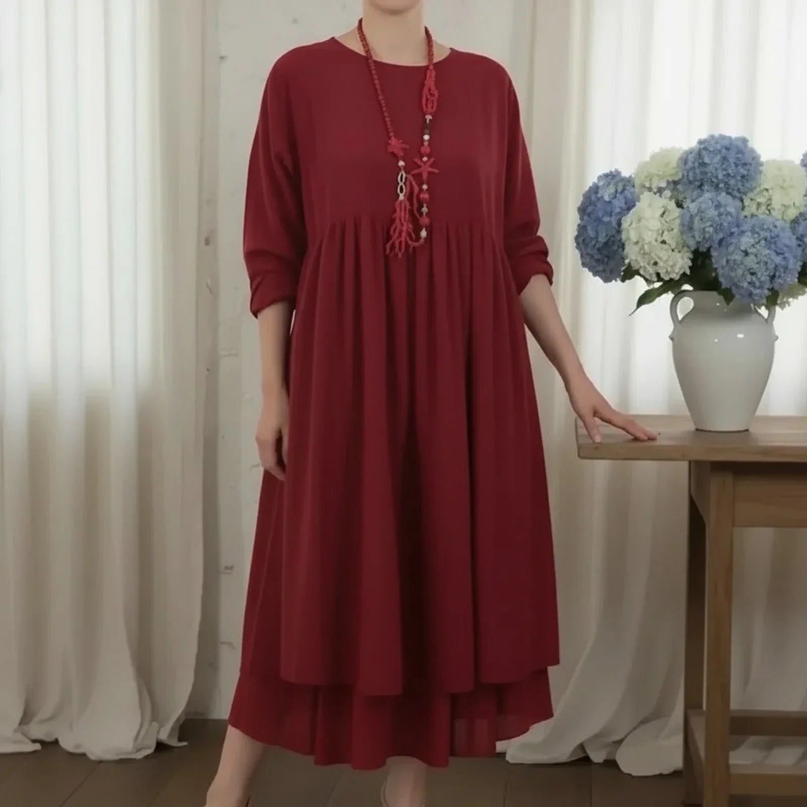 Delmara™ Kleid mit Lockerer Passform und Minimalistischem Stil